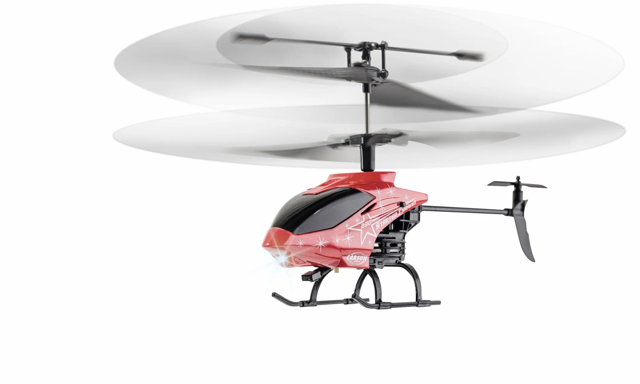 Carson 500507199 Starter Tyrann 230 IR 2CH 100% RTF czerwony – helikopter, dla początkujących, RC Heli, zdalnie sterowana zabawka