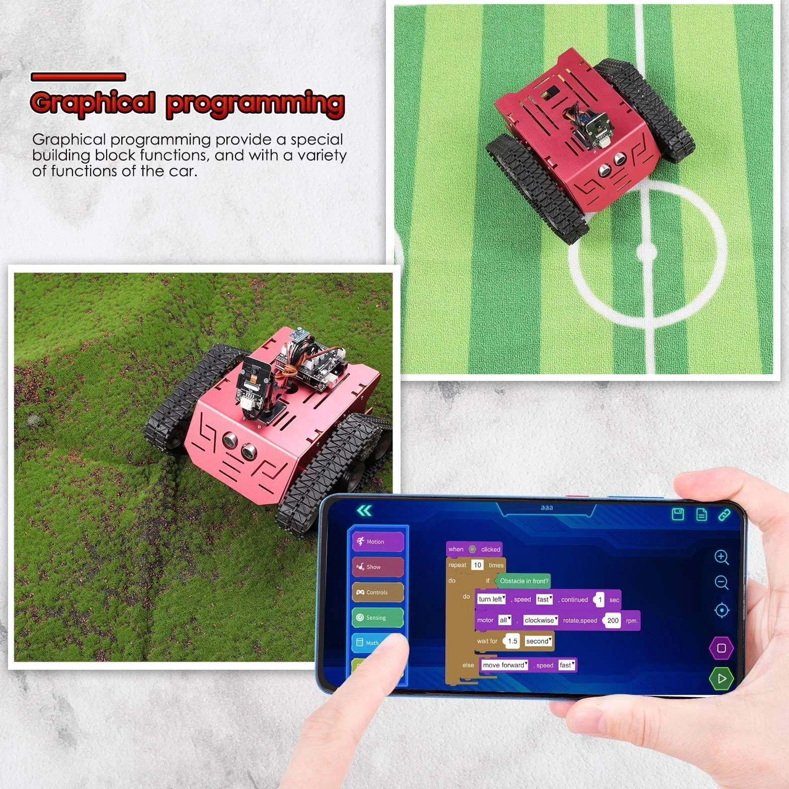 ELEGOO Smart Robot Tank Kit kompatybilny z Arduino IDE zestaw klocków elektronicznych z UNO R3, czujnik ultradźwiękowy, moduł Bluetooth, moduł kamery, robot samochodowy, zabawka dla dzieci