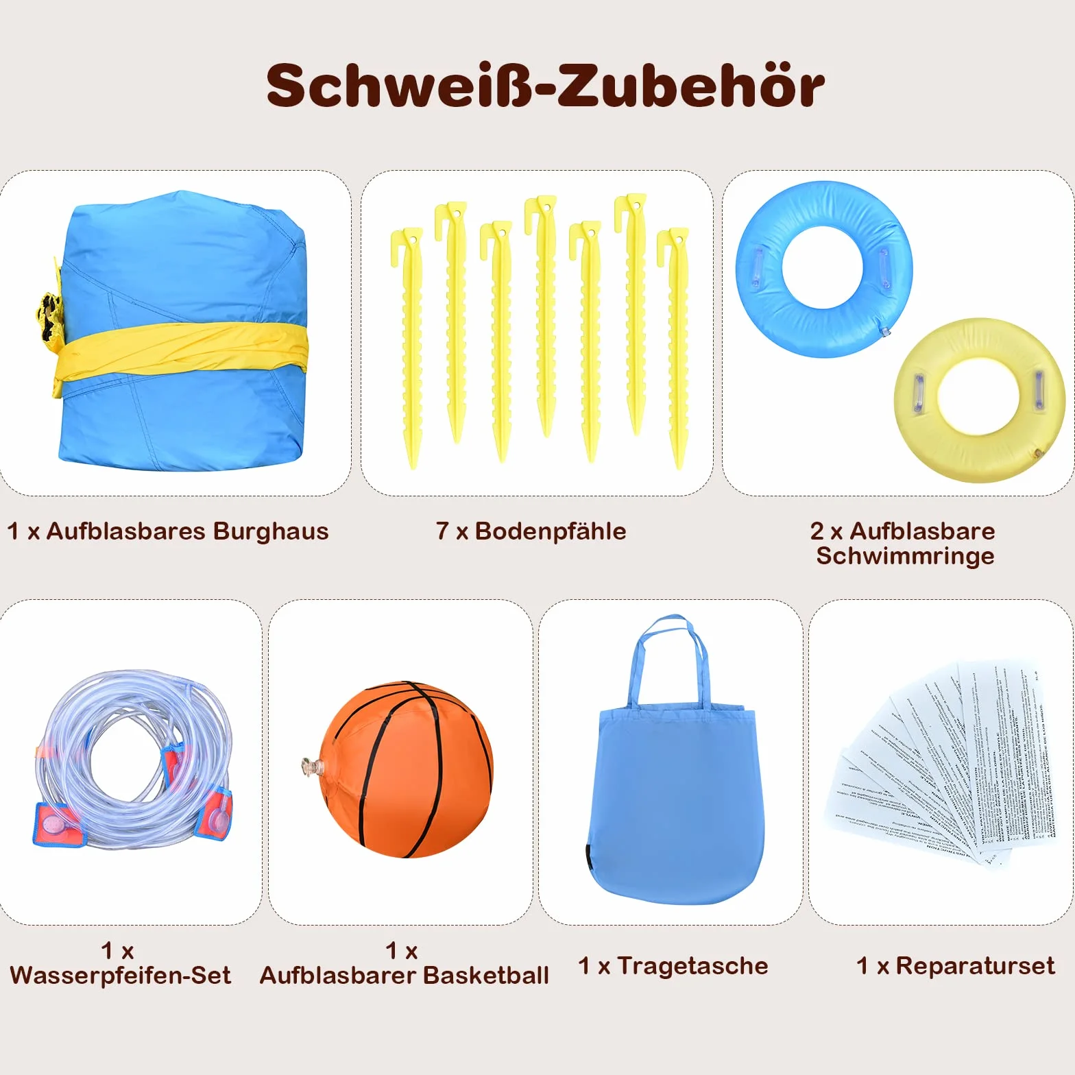 COSTWAY Nadmuchiwany zamek z długimi podwójnymi zjeżdżalniami, ścianką do wspinaczki i armatką wodną, basen do zabawy, zjeżdżalnia, park wodny, brodzik, 622 x 335 x 225 cm (tylko dmuchany zamek)