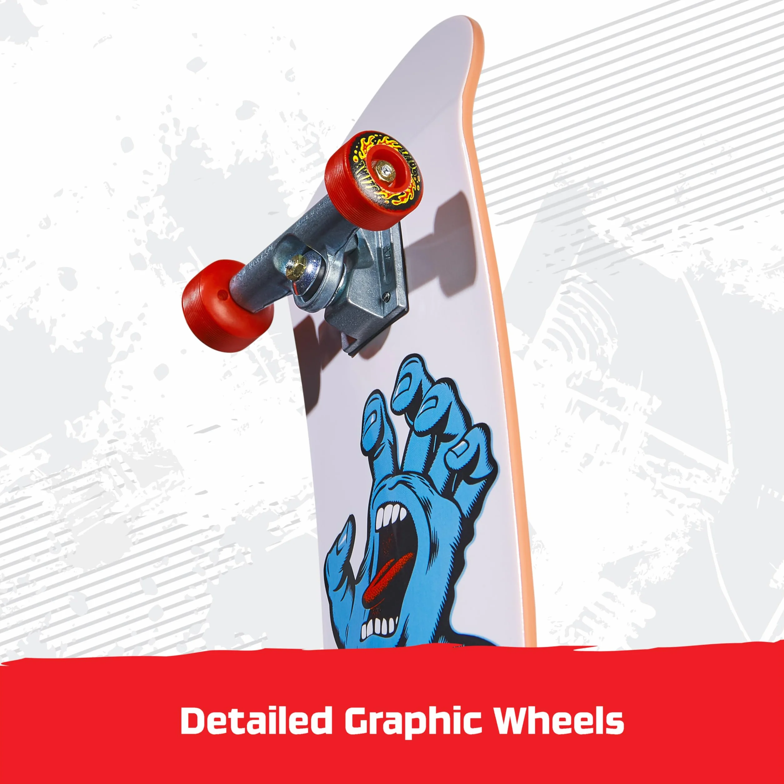 Tech Deck, Handboard Santa Cruz; Autentyczne mini deskorolki, zabawki dla dzieci dla chłopców i dziewczynek, od 6 lat (tylko do użytku ręcznego)