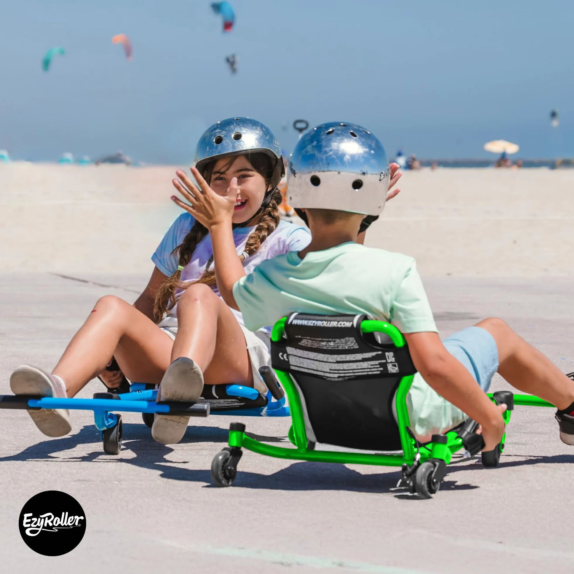 EzyRoller Spinner Ride On Scooter for Kids & Toddlers, Outdoor Ride on Toy with Caster Wheels for Drifting & Tight Turning, Up to 150 lbs, Ages 4 & Up - Green