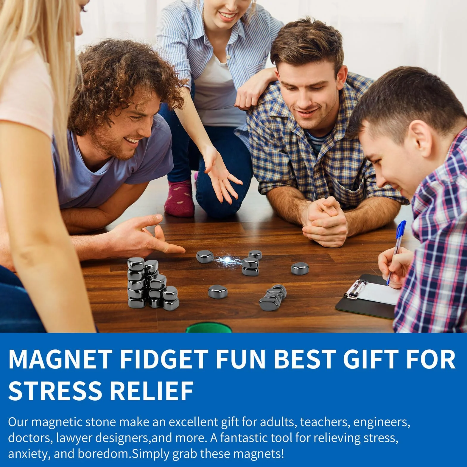 60 sztuk nieregularnych kamieni, magnesy magnetyczne z hematytu, ASMR, magnesy hematytowe, kulki antystresowe i kreatywna zabawka konstrukcyjna na spotkania rodzinne, kemping, do biura