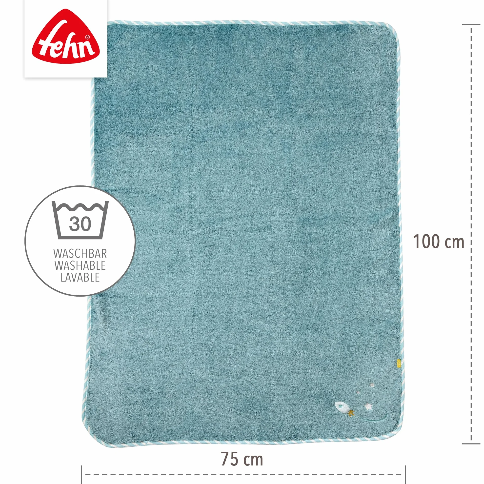Fehn 065183 Kuscheldecke Fledermaus/Kuschelige Schmusedecke für Babys und Kleinkinder ab 0+ Monaten - zum Kuscheln, als Krabbelunterlage oder Schnuffeltuch, Maße: 100x75cm