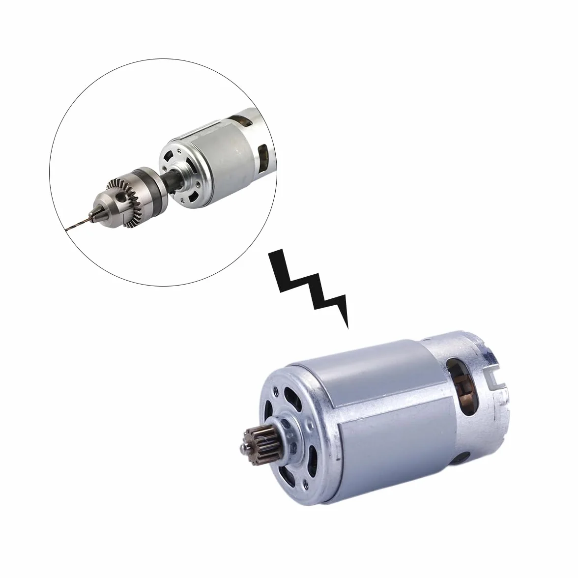 Silnik DC 18 V 14 zębów 317004430 zamienny kompatybilny z wiertarką udarową Metabo BS18 o wysokim momencie obrotowym, komponent elektronarzędzi klasy przemysłowej