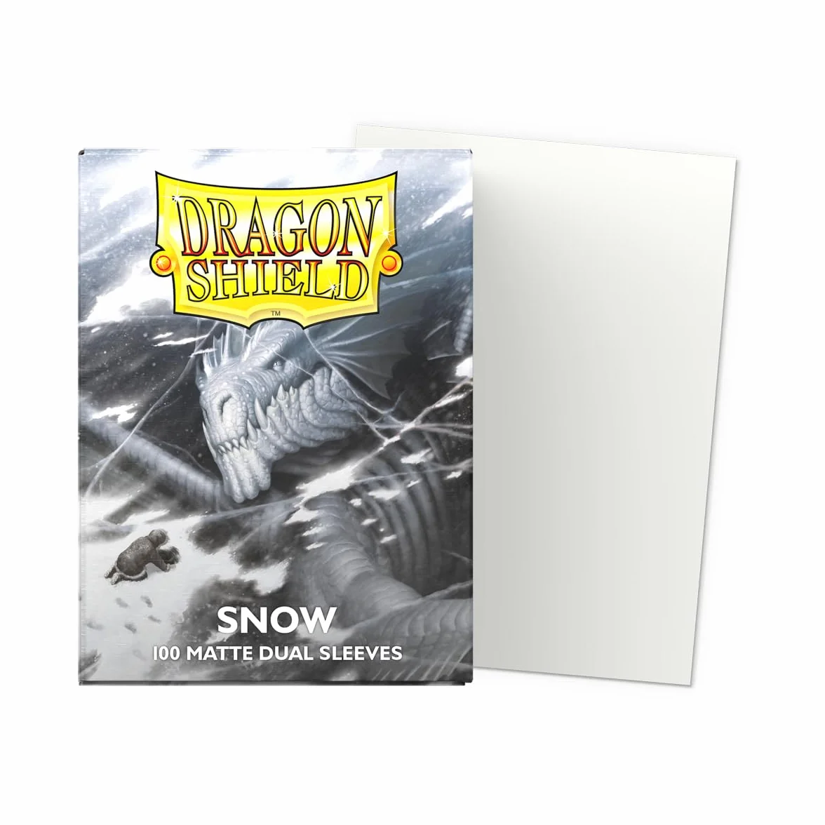 Dragon Shield Matowe, podwójne koszulki na karty kolekcjonerskie w standardowym rozmiarze, 100 szt., gładkie i wytrzymałe, do kart Pokemon, Flesh & Blood, One Piece i Magic The Gathering | Snow