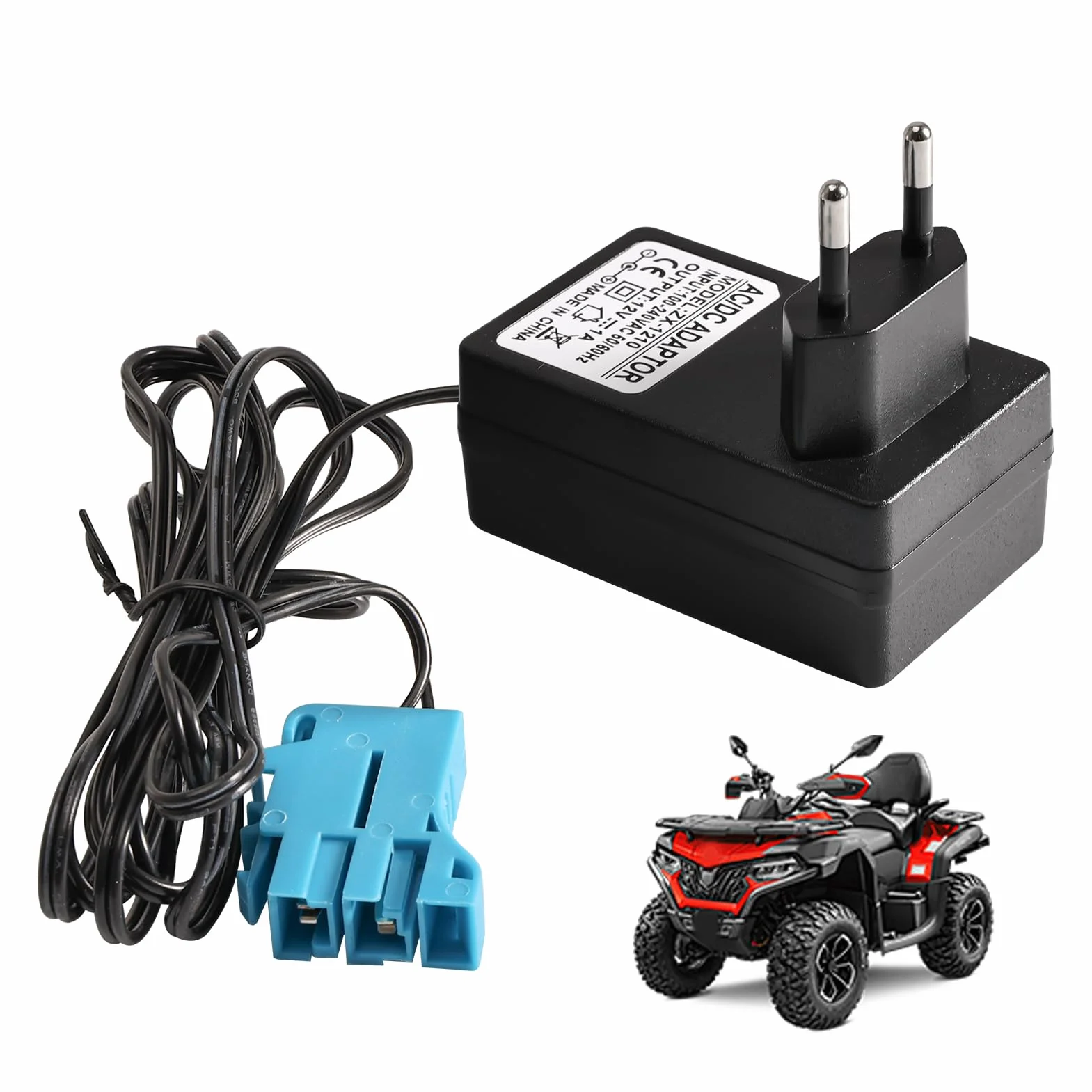 Ładowarka 12 V do pojazdów elektrycznych Peg Perego dla dzieci, traktorów SUV, ATV, samochodów - ładowarka, zasilacz sieciowy kompatybilny z samochodami elektrycznymi, motocyklami i pojazdami