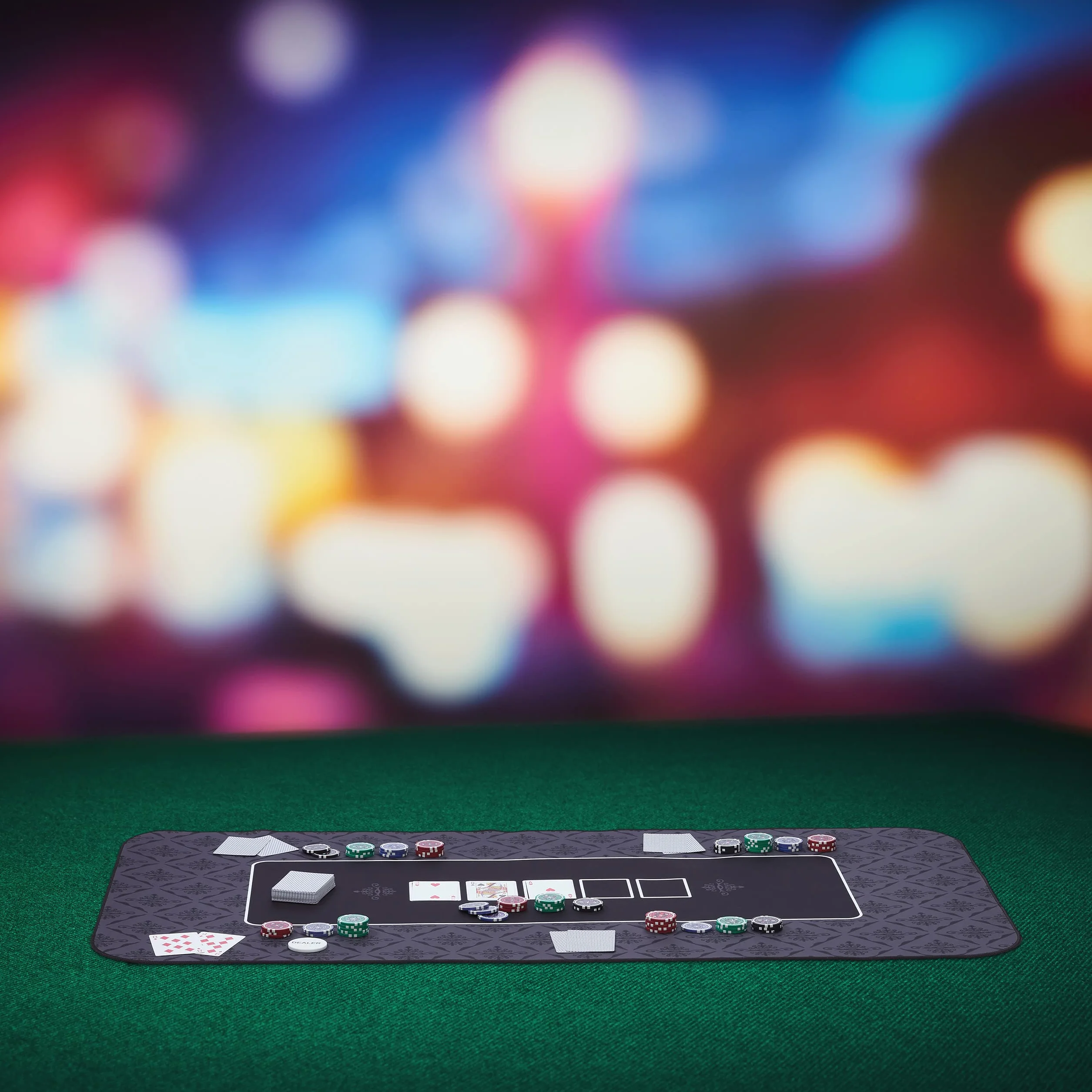 Relaxdays Mata do Pokera 100 x 60 cm, Texas Holdem, Podkładka na Stół, Duża, Antypoślizgowa, Poliester, Akcesoria do Pokera, Czarna