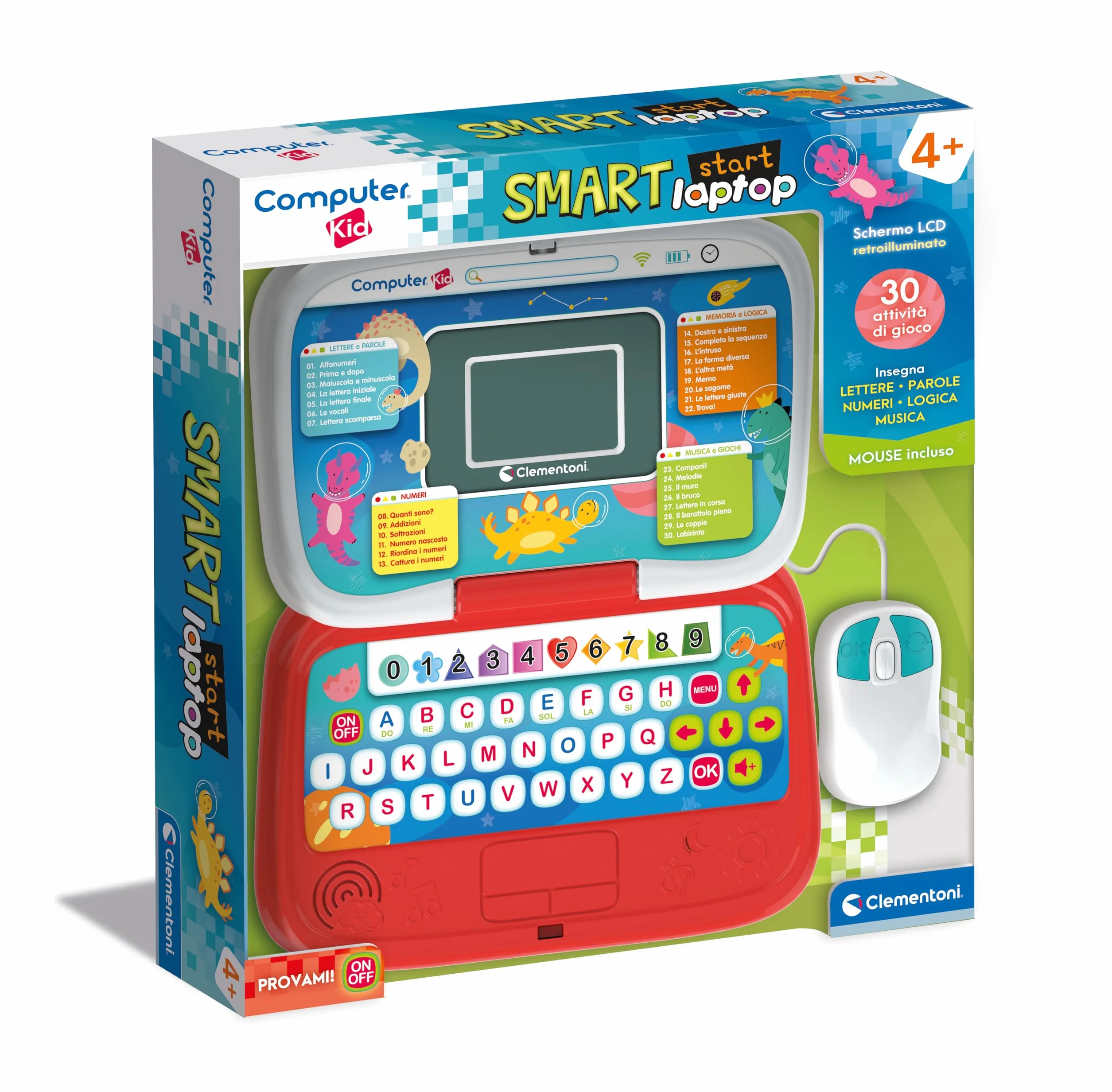Clementoni Smart Start Laptop - Gra Edukacyjna dla Dzieci 4+, Komputer do Nauki Liter, Cyfr i Nowych Słów, Elektroniczny Prezent, Technologia dla Najmłodszych, 16482