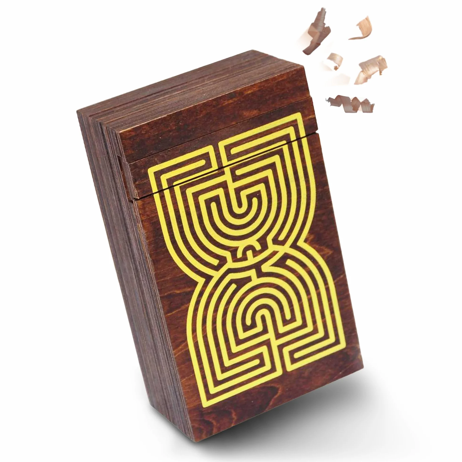 Logica Puzzles Art. Szkatułka Labiryntu - Sekretne Drewniane Pudełko - Trudność 5/6 Niesamowita - Kolekcja Leonardo da Vinci