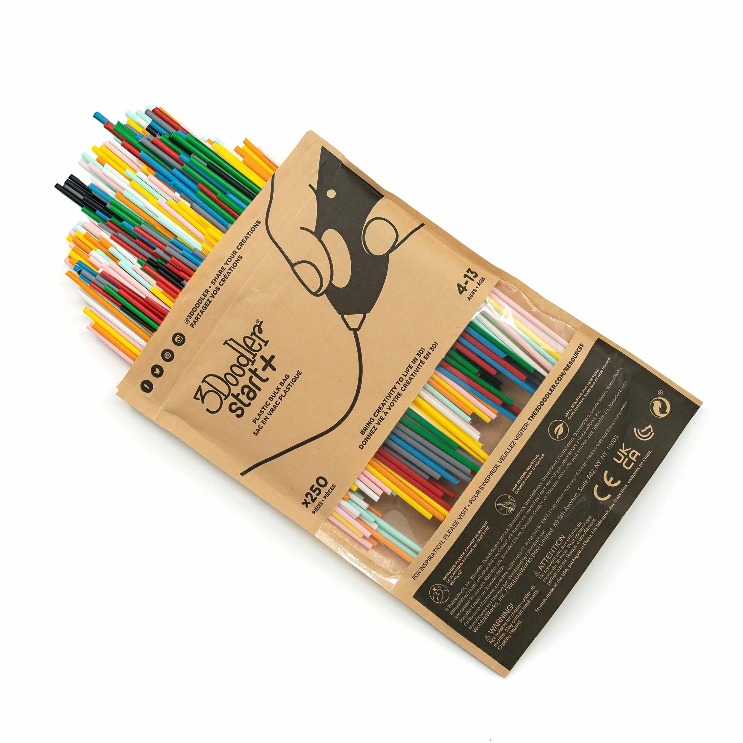 3Doodler Start Zestaw wkładów do drukowania 3D (x8 opakowań, ponad 274 m wytłaczanego tworzywa sztucznego) - kolekcja 1 (tylko Amazon), 24 sztuki (opakowanie 8 szt.)