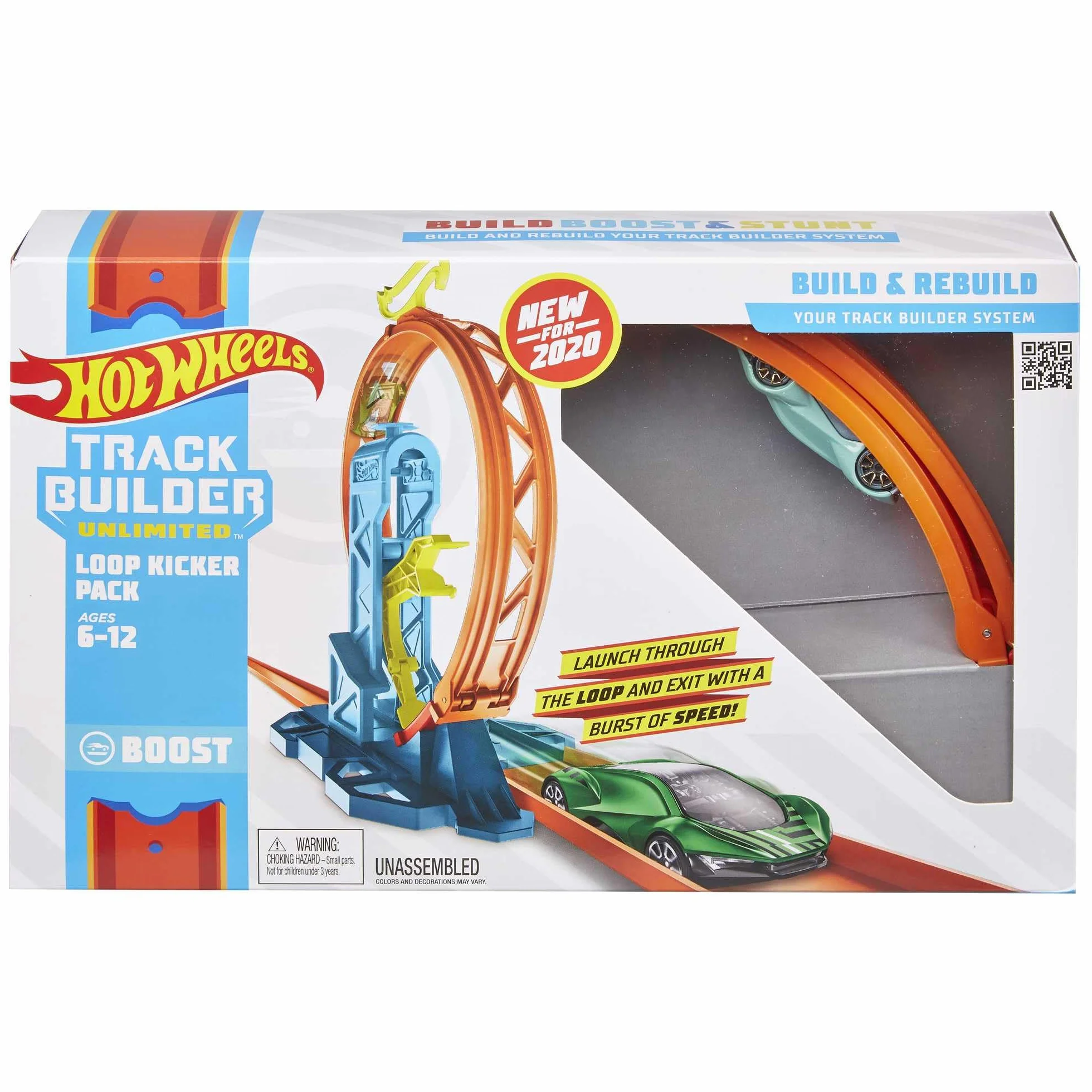 Hot Wheels Glc90 - Track Builder Unlimited Looping Kicker Zestaw Akcesoriów, Zabawkowy Tor Wyścigowy od 6 Lat