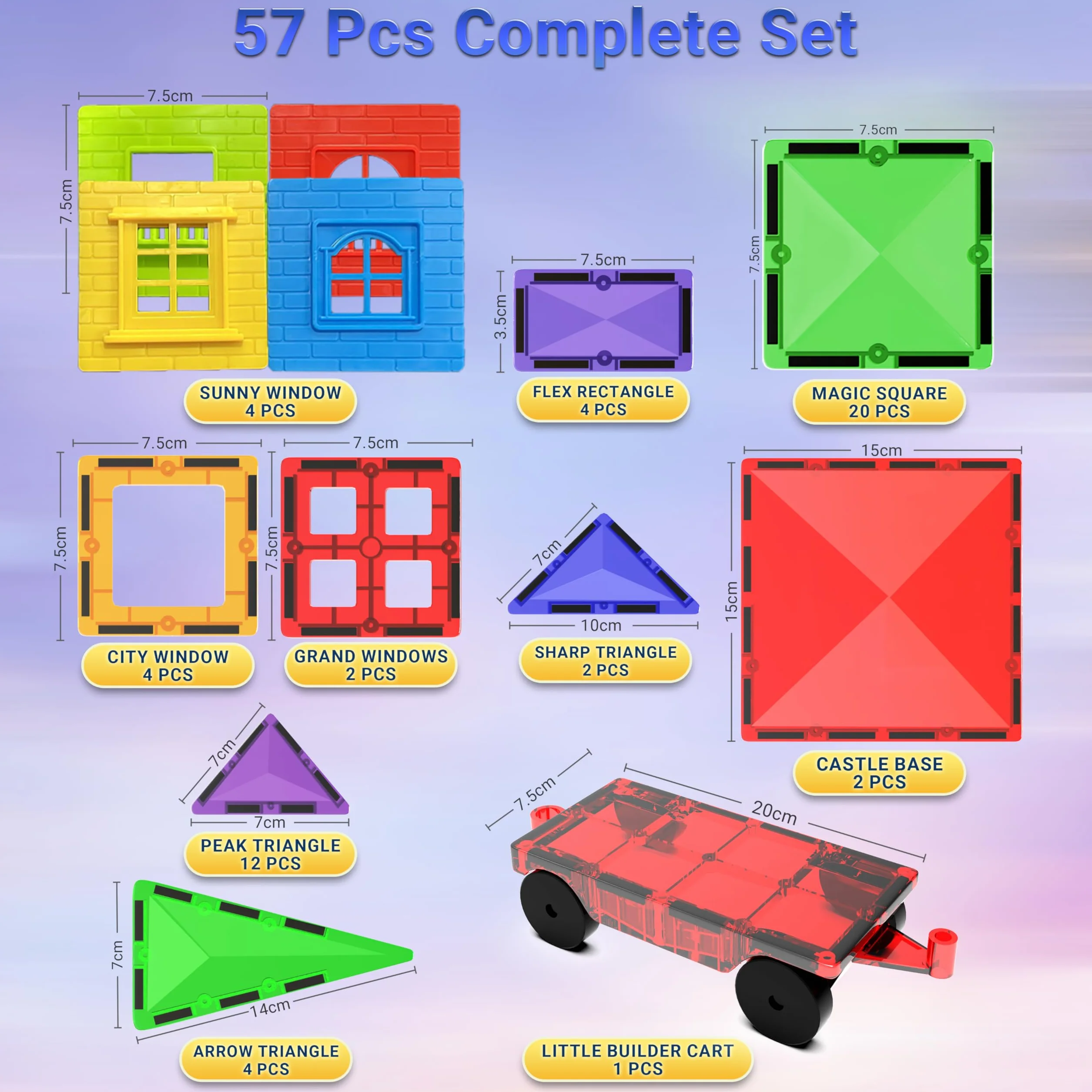Desire Deluxe Montessori magnetyczne klocki XXL, wielokolorowe
