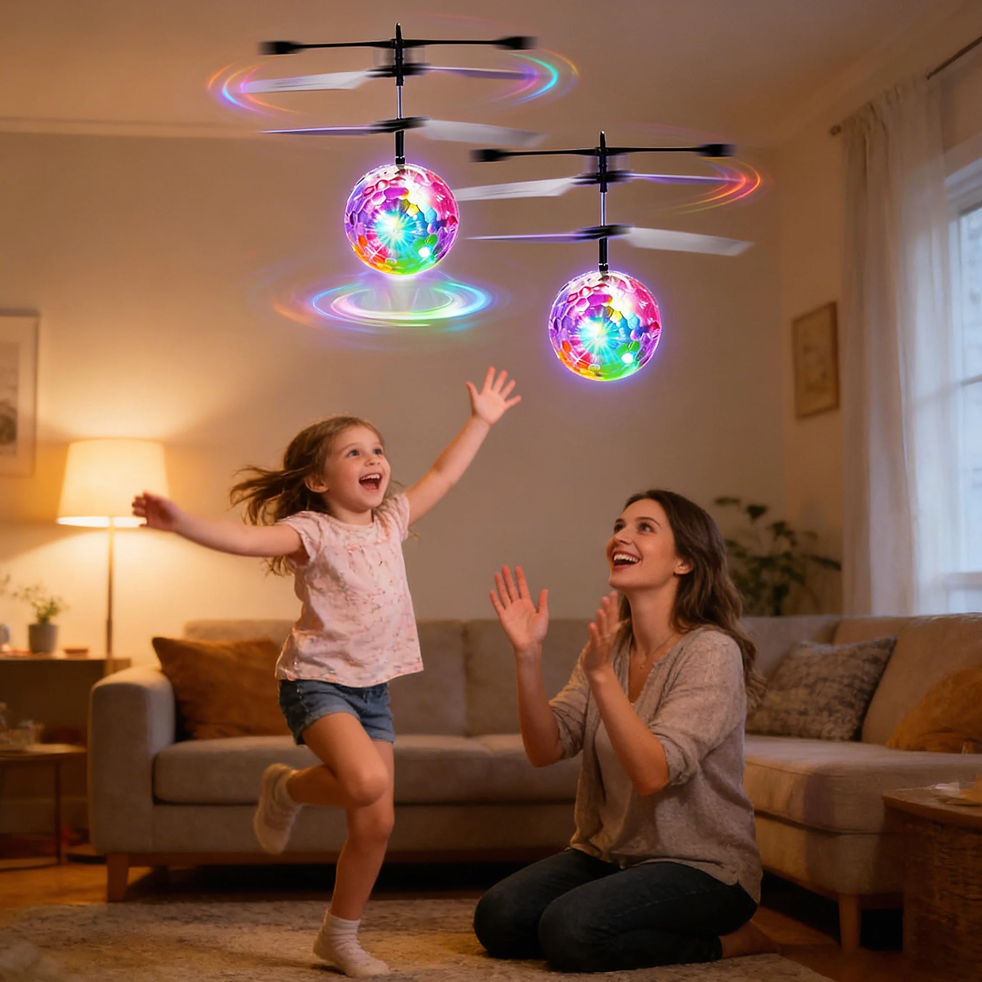 2 szt latające piłki, RC helikoptery z jasnymi diodami LED, latająca zabawka mini Dron zabawka dla dzieci 3 4 5 6 7 8 9 10 11 12 lat Boże Narodzenie prezenty na urodziny