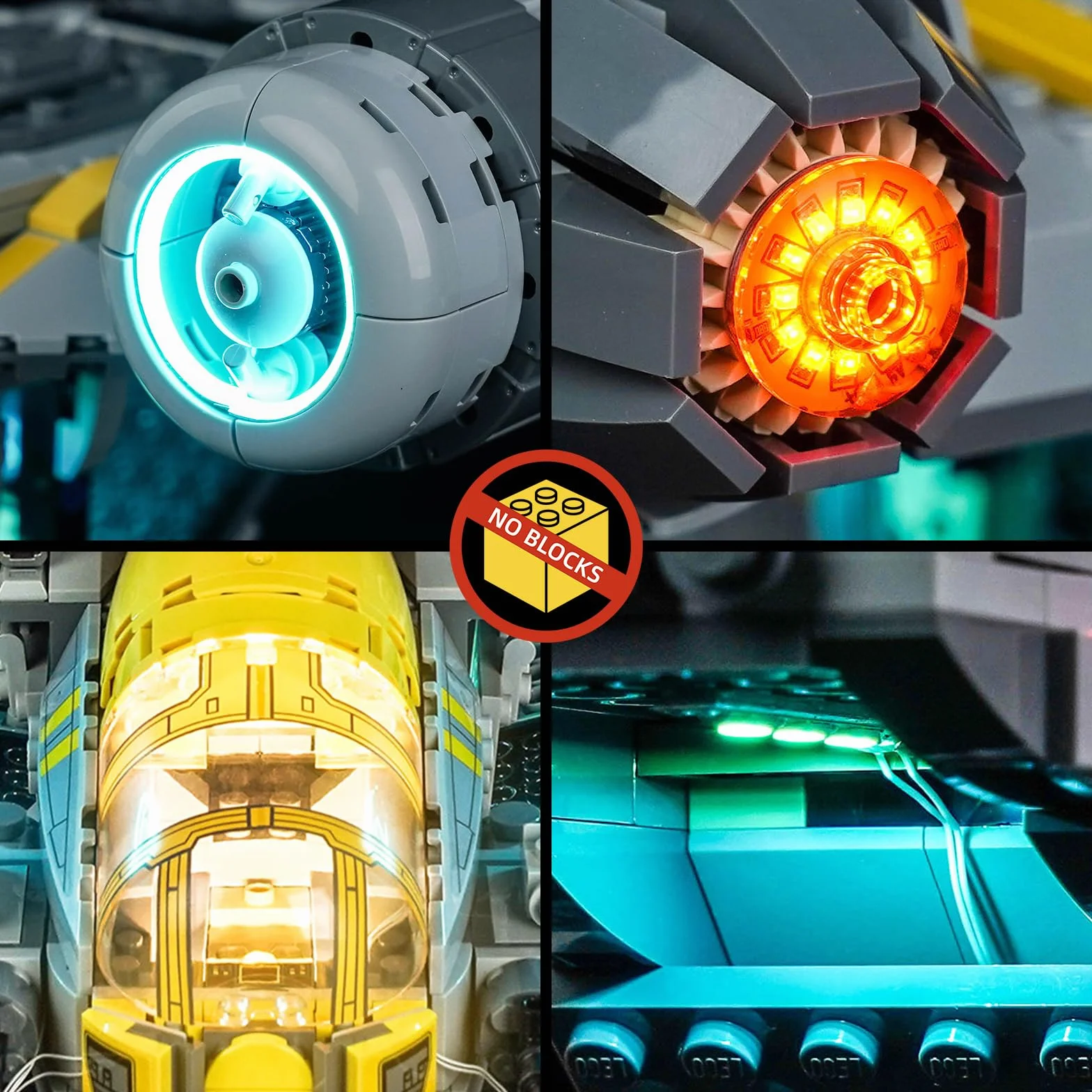 Zestaw świateł LED kompatybilny z Lego 75447 The Razor Crest (nie jest to model), zestaw oświetlenia dekoracyjnego kompatybilny z modelem Lego The Razor Crest