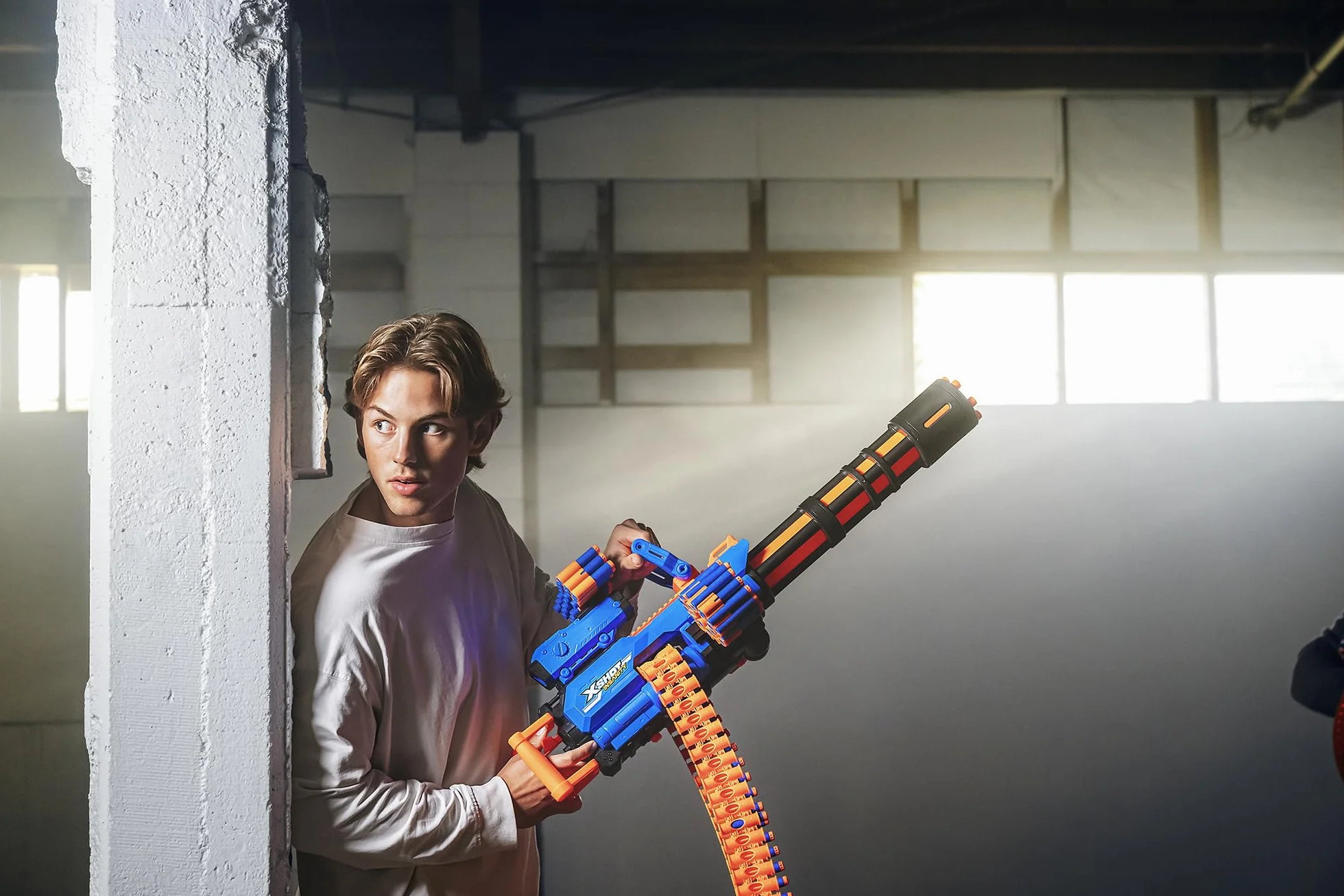 Xshot X-Shot Insanity, Ragefire, Zmotoryzowany Gatlin Blaster Nerf Wyrzutnia Strzałek, Pomarańczowy/Niebieski, Od 8 lat