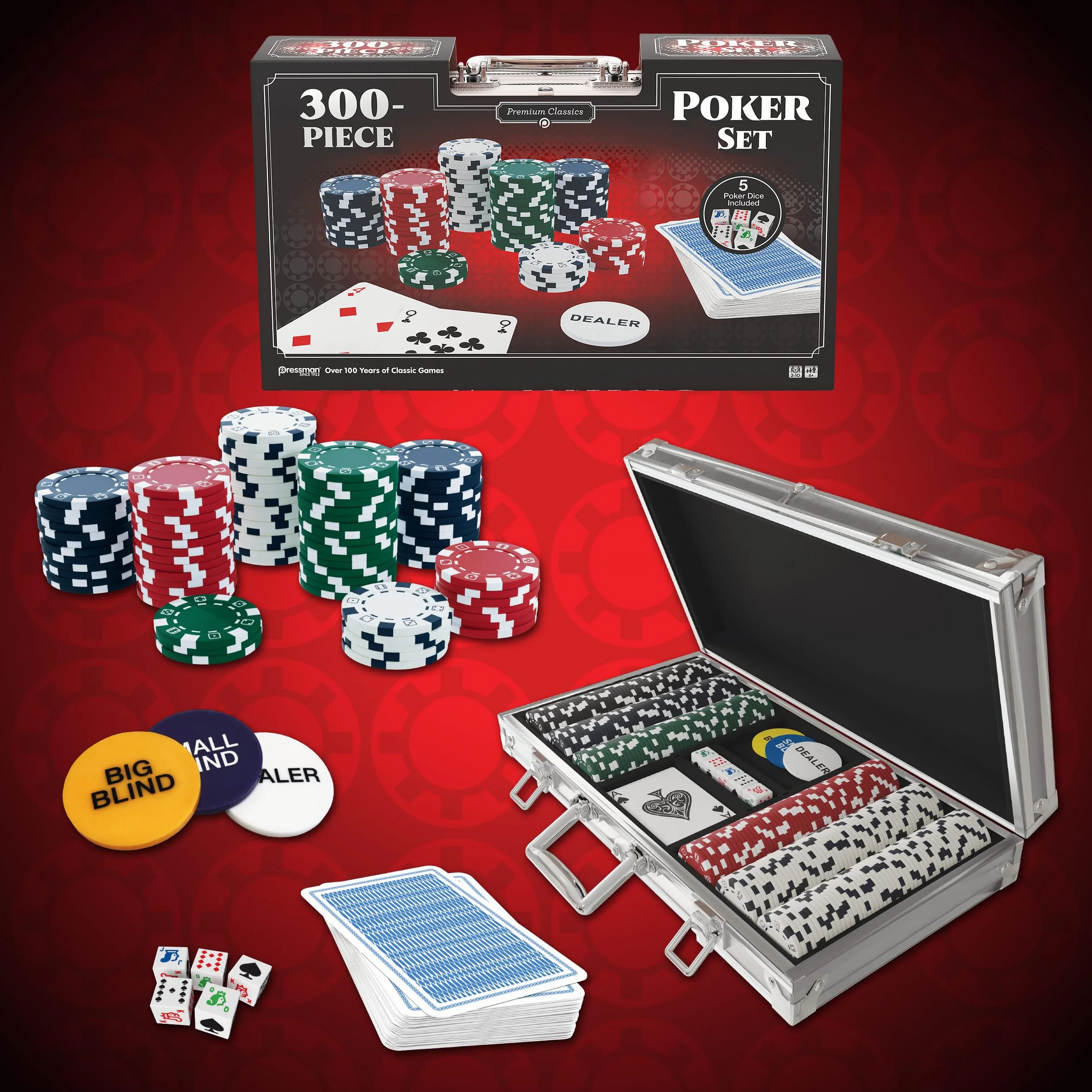 Goliath Classics 300 szt. Poker Chip Set w aluminiowej walizce