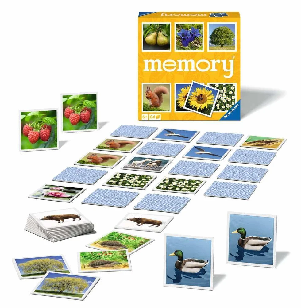 Ravensburger Natur memory® - 20881 - klasyczna gra dla wszystkich miłośników natury, gra zapamiętywana dla 2-8 graczy od 6 lat