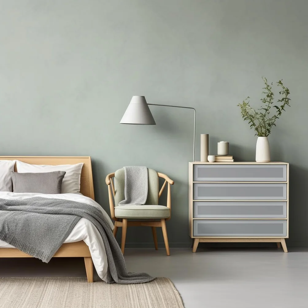 Paczka farb kredowych do mebli 750 ml + pędzel malarski specjalnie do Chalk Paint - lakier do mebli naturalny efekt kredy - farba do drewna (średni szary)