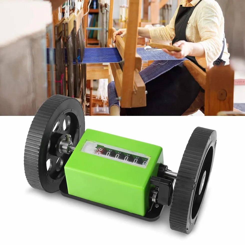Roller-Type Meter Counter, 6 Cyfr Metrów Rolling Mechaniczny licznik długości z rolkowym kółkiem do pomiaru tekstyliów, druku, sztucznej skóry, zakres licznika: 0-99999.9 metrów