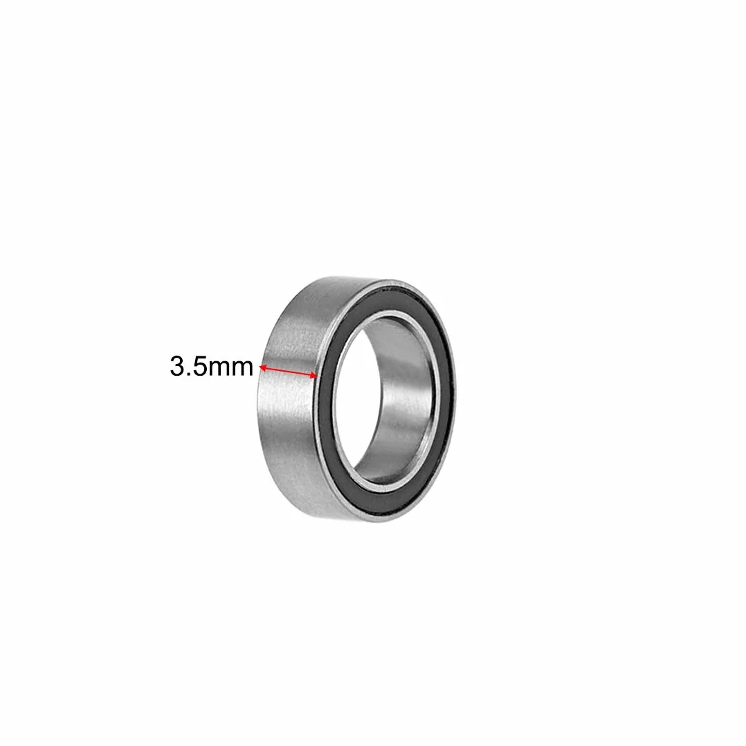 sourcing map 10 sztuk łożysko kulkowe zwykłe MR128-2RS średnica wewnętrzna 8 mm 12 mm średnica zewnętrzna 3,5 mm otwór podwójnie uszczelniona stal chromowana Z2