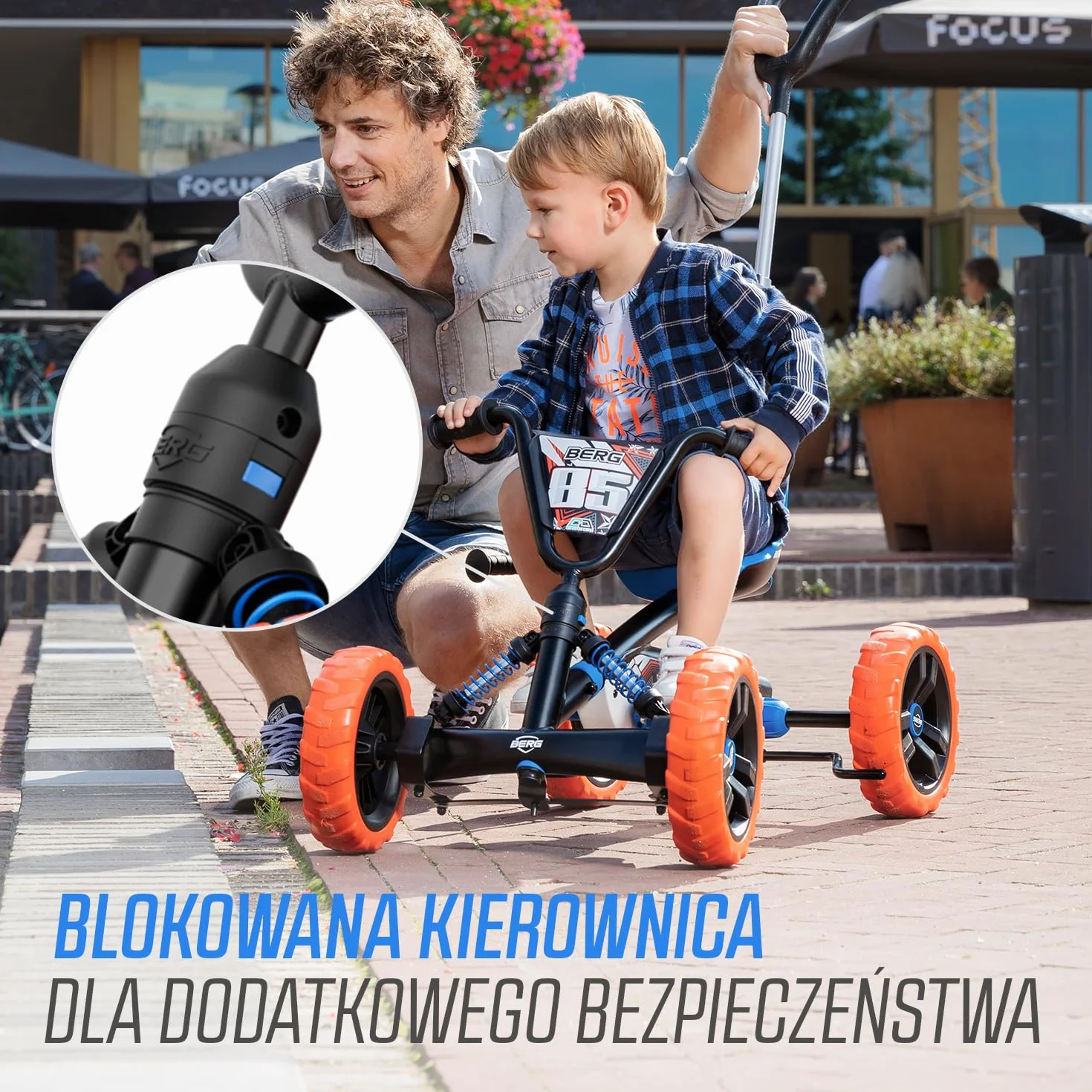 BERG Gokart Buzzy Nitro 2-w-1 z drążkiem przesuwnym | z ruchomym wolnym biegiem, pojazdem dziecięcym, bezpiecznym i stabilnością, zabawka dla dzieci w wieku 2,5-5 lat