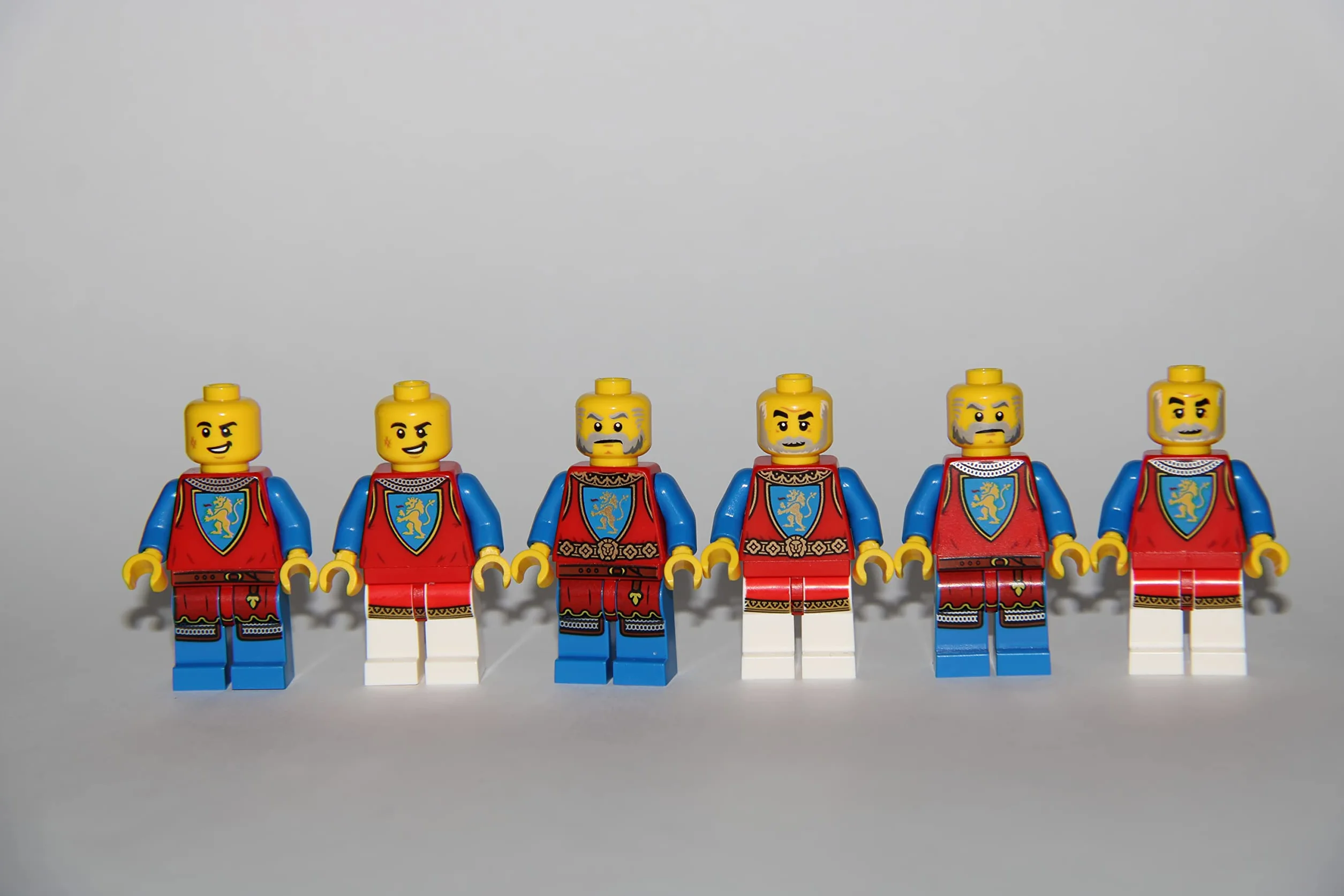 LEGO Minifigurki Rycerze Falkenritter Löwenritter Figury Czarne Rycerze Orła (6 Rycerzy Lwa), Czarne