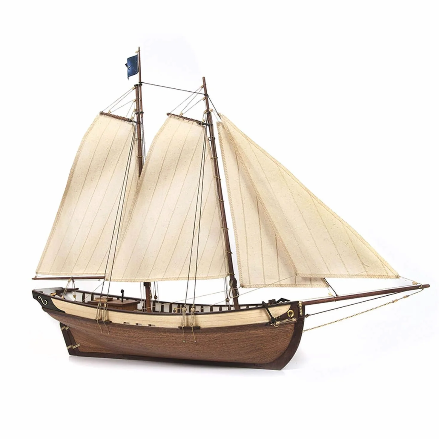 Drewniany model łodzi Inicjacja Polaris z żaglami - Occer 12007S