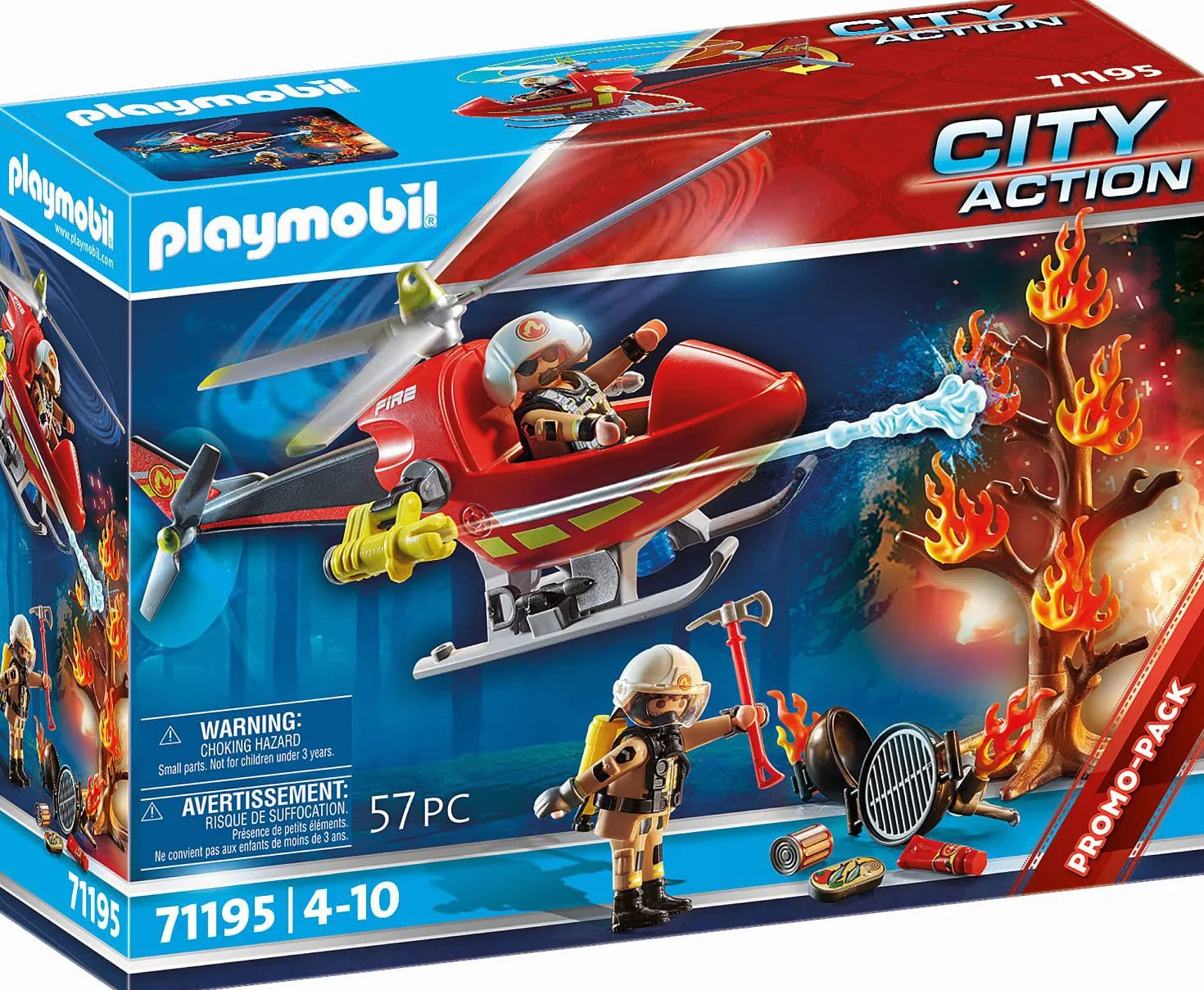 PLAYMOBIL City Action 71195 Helikopter strażacki z armatkami wodnymi