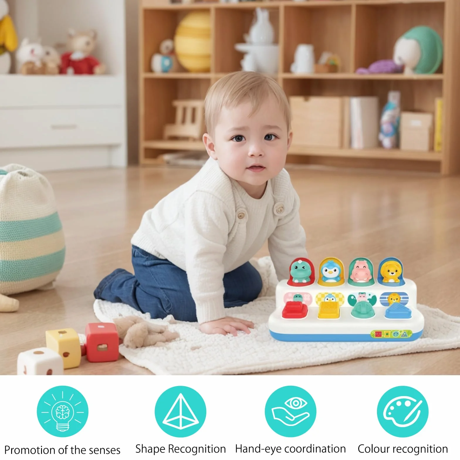 Montessori zabawka dla dzieci od 12 miesięcy, zabawka motoryczna od 6 miesięcy, wczesny rozwój, zabawka edukacyjna dla dzieci, Wielkanoc, prezent dla chłopców i dziewczynek