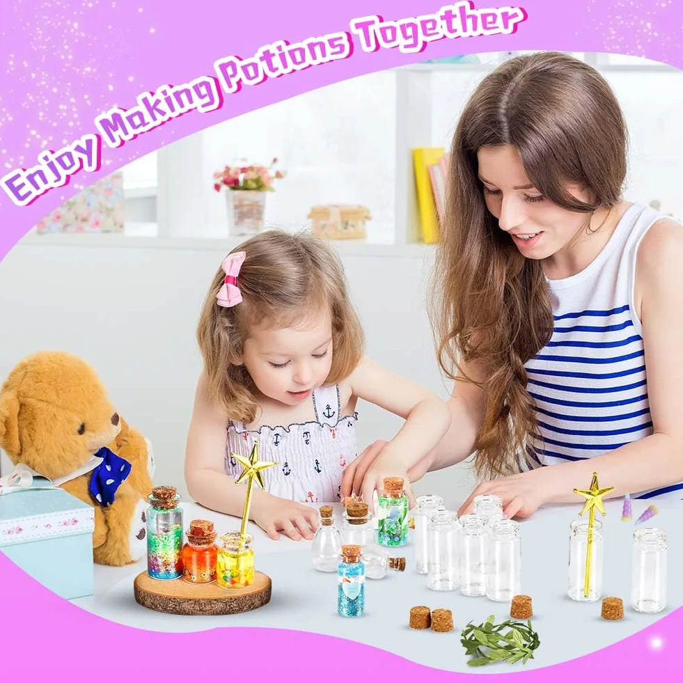 Vicloon Zestaw magicznych mikstur dla dzieci, kreatywny prezent DIY, zestawy magicznych mikstur zabawki rzemieślnicze prezenty dla dziewcząt magiczne mikstury zestaw do majsterkowania unikalne