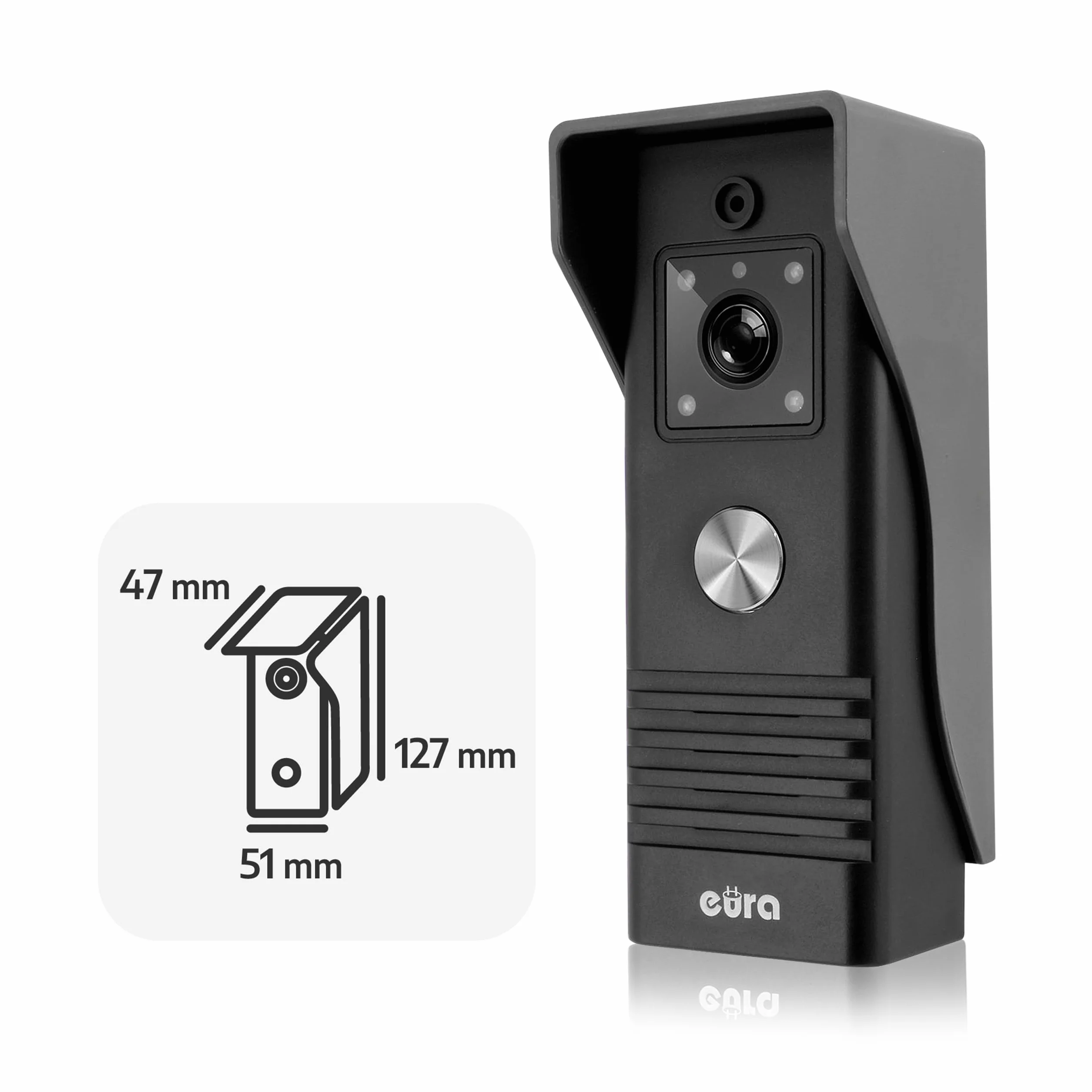 EURA VDP-45A3-TY Alpha+ TUYA WiFi wideodomofon, 4-przewodowy, kolorowy monitor 7", czarny