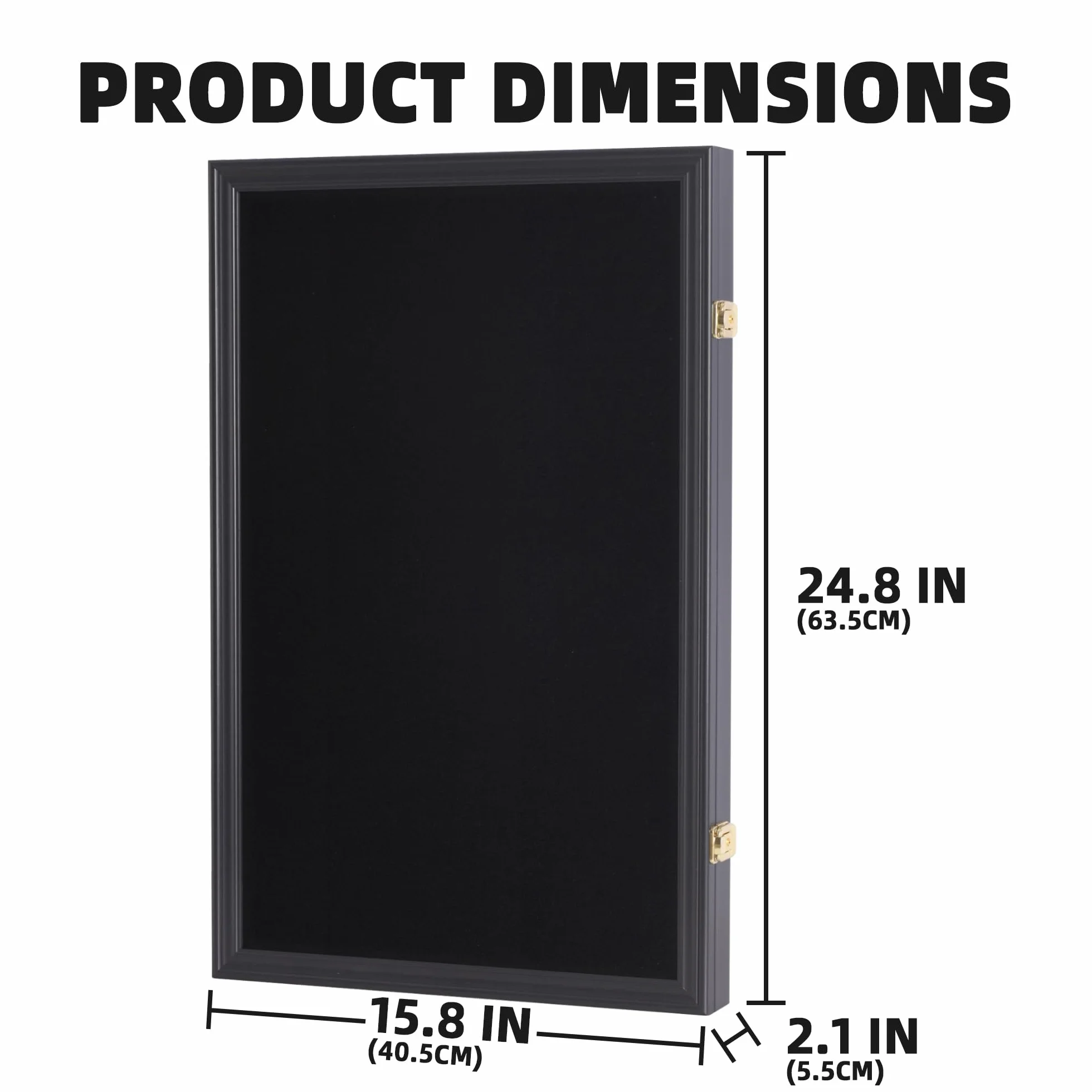 DUŻA gablota z pinami Shadow Box Flag Display Case, ze szklanymi drzwiami, czarna PC04-BL od DisplayGifts