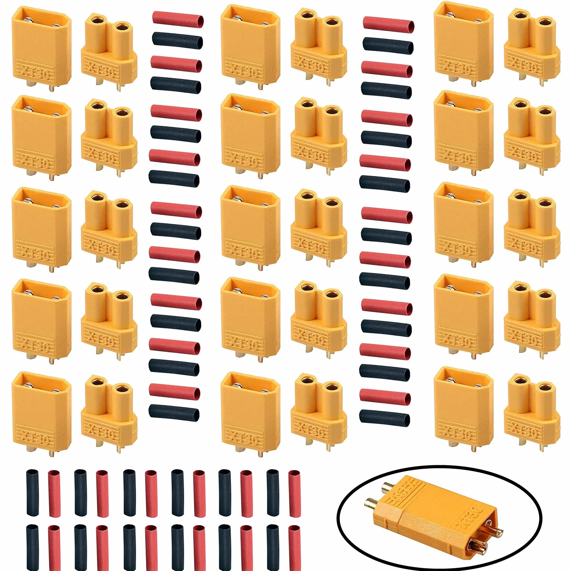 HUAZIZ 15 par XT30 Connector XT30 męski żeński wtyk wysokiego prądu do akumulatora RC Lipo