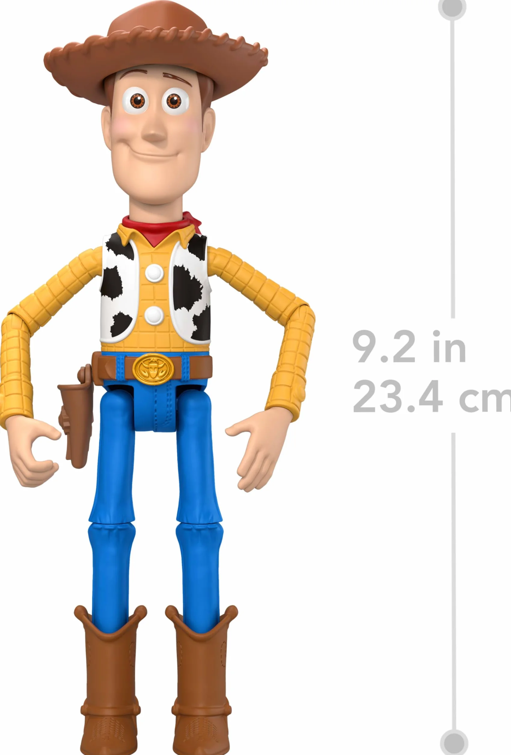 Mattel Disney Pixar Toy Story 5 PlayScale Chudy Figurka (ok. 23 cm), Kowboj szeryf, 14 punktów ruchu, zdejmowany kapelusz, filmowy wygląd, zabawka dla dzieci 3+, JKV14