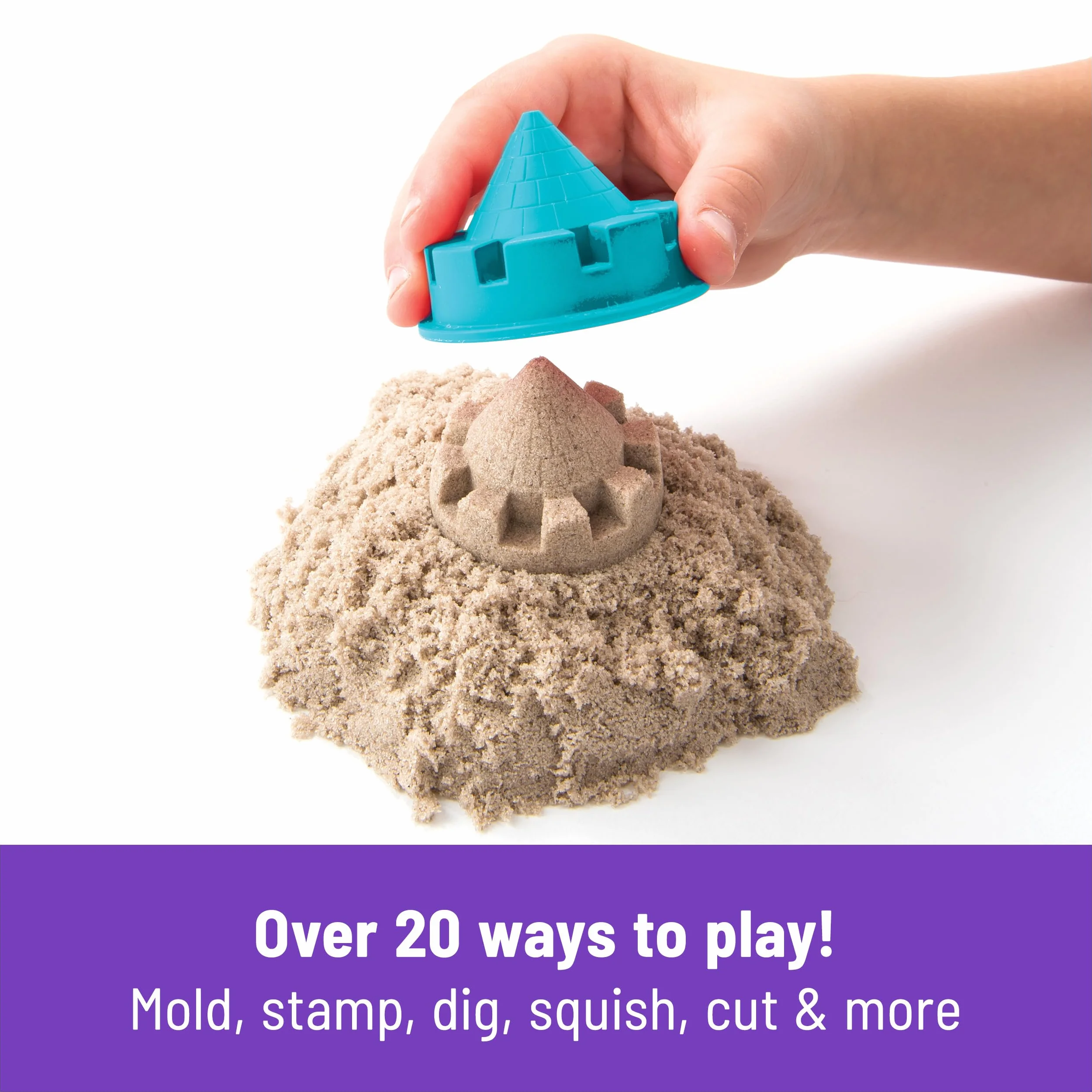Kinetic Sand, Składana piaskownica z 2 funtami i narzędziami, wielokolorowa