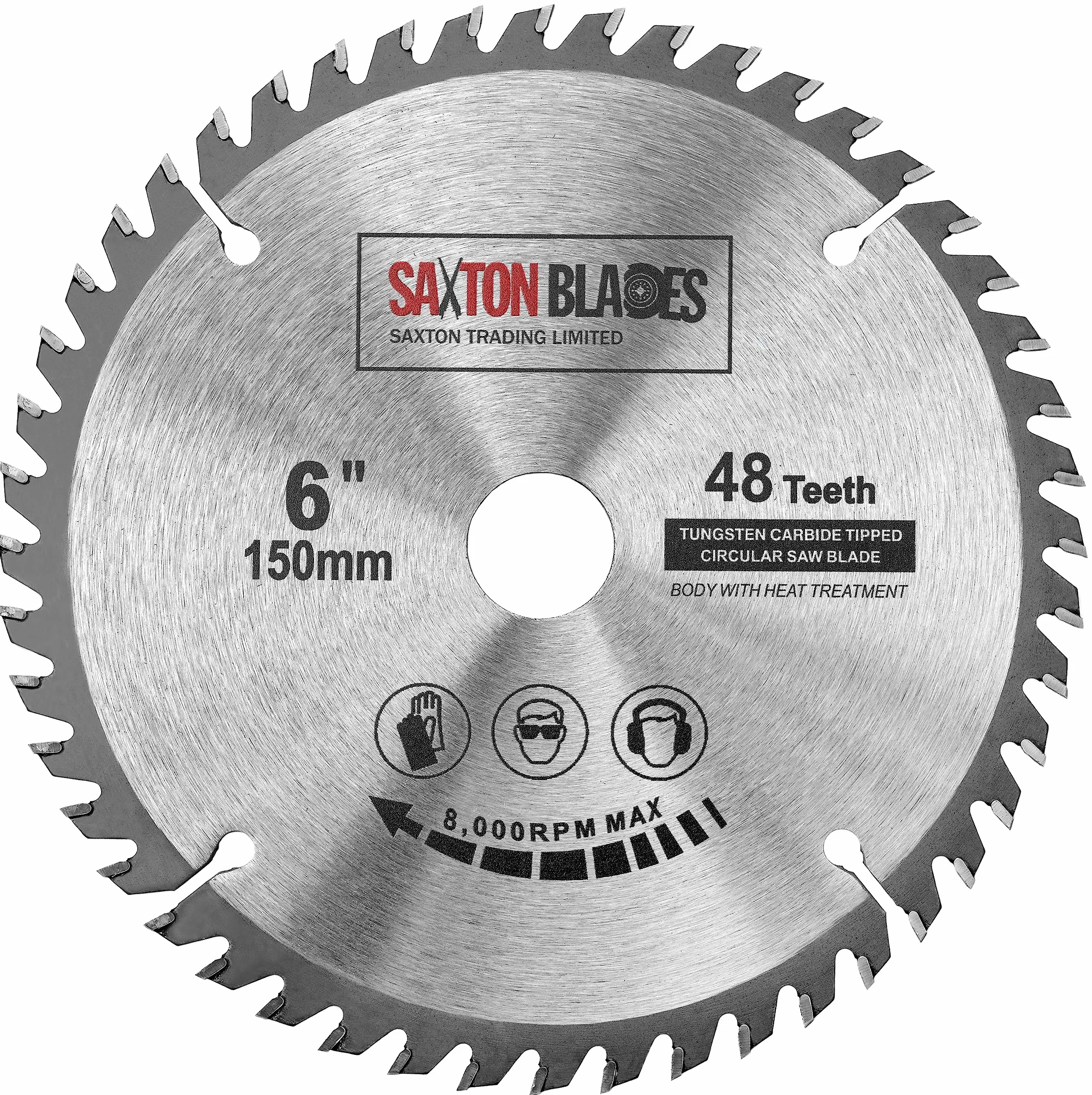 Saxton TCT brzeszczot do piły tarczowej 150 mm x 20 mm otwór x 48 zębów + pierścień 16 mm i 10 mm kompatybilny z Ryobi Bosch