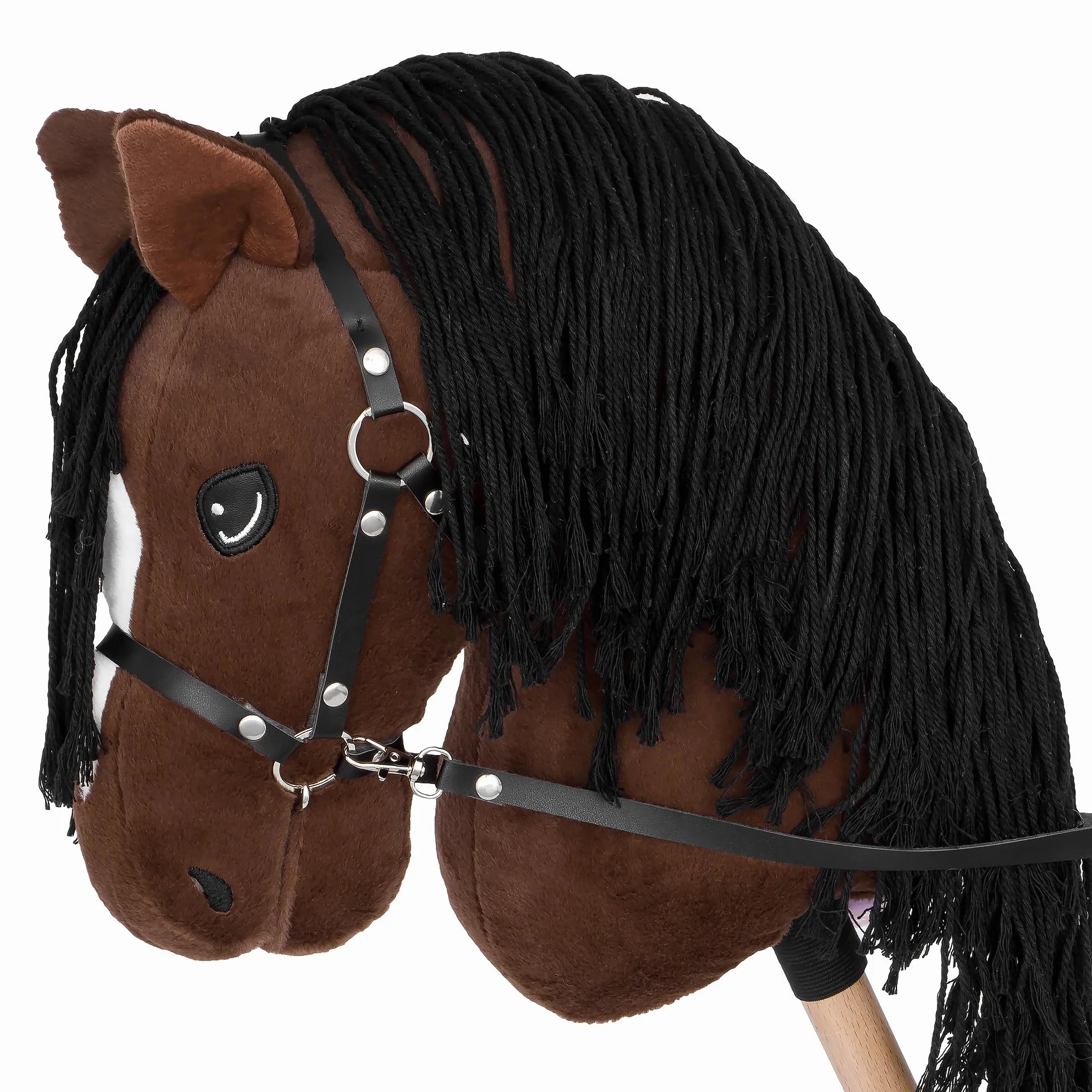Start Hobby Horse – realistyczny koń na kiju z długą grzywą do układania fryzury – dla dzieci (A3) (Bella (Brązowy))