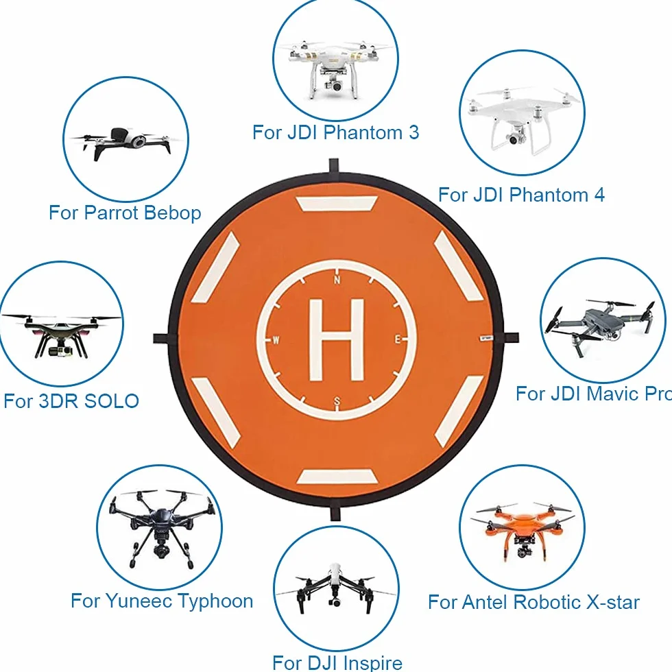 MMOBIEL Universal Drone Landing, Wodoodporna HEPAD 55 cm / 21,6 cali dla dronów RC, helikopter, DJI Mavic Mini 2 / Zoom/Air Fly 2 / Phantom/FPV/Inspire