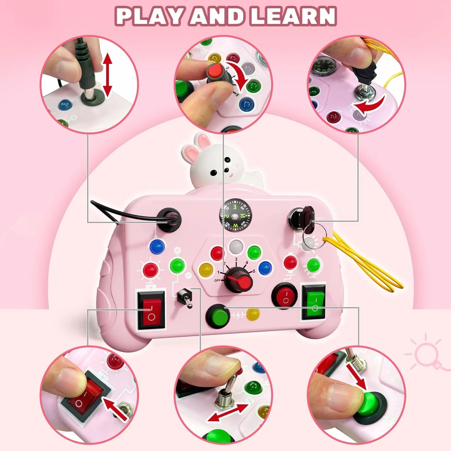 NIWWIN Busy Board Montessori Toy,Wiele sposobów zabawy cyframi i literami,zabawka sensoryczna do nauczania motoryki precyzyjnej,Edukacja przedszkolna,odpowiedni dla dzieci w wieku 1 roku i starszych.
