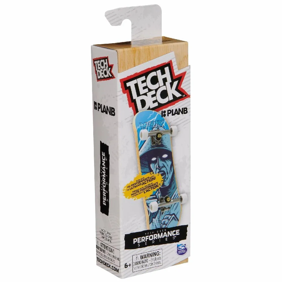Tech Deck, Performance Series – wysokiej jakości deski na palce z prawdziwego drewna, z antypoślizgową taśmą piankową, miękka wydajność dzięki lekkobieżnym rolkom, od 6 lat