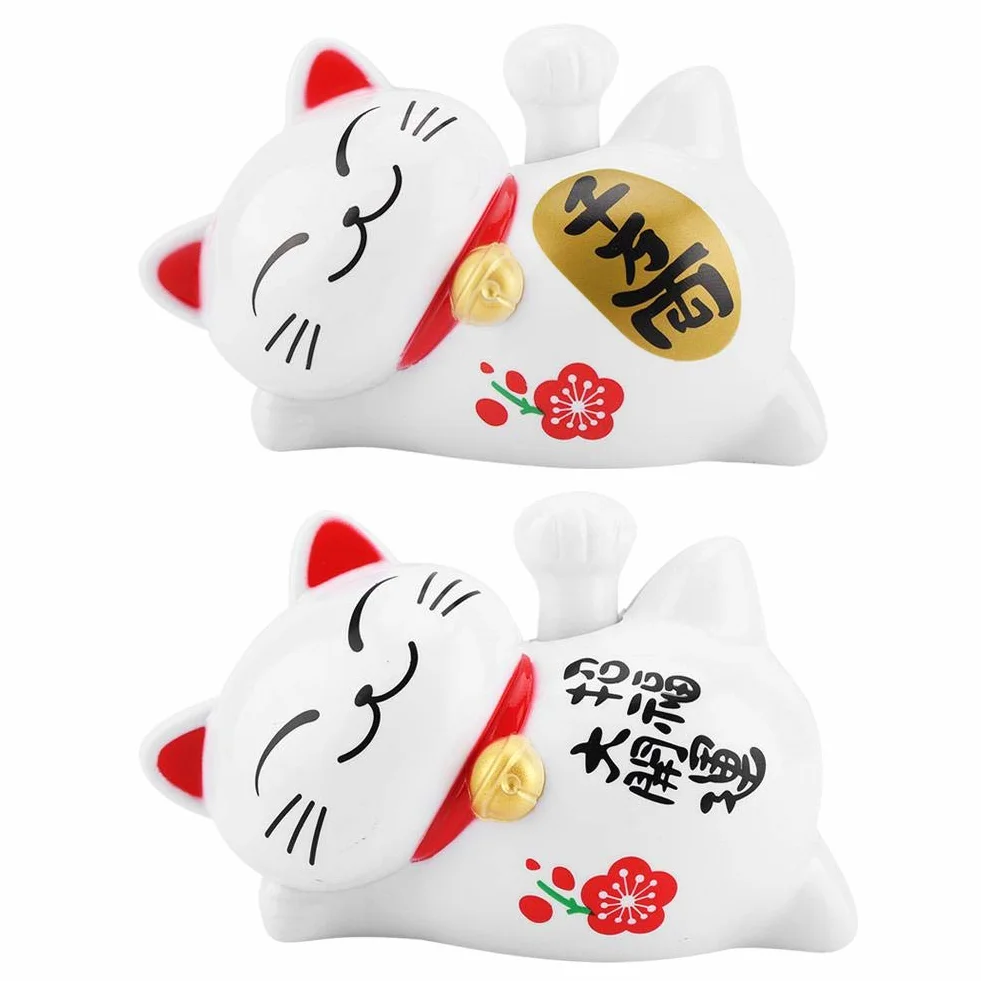 Zasilany energią słoneczną uroczy machający kot żywy i piękny chiński kot Maneki Neko bogactwo szczęście kot fengshui szczęśliwy kot wahadłowe ramię do dekoracji recepcji, samochodu, otworów