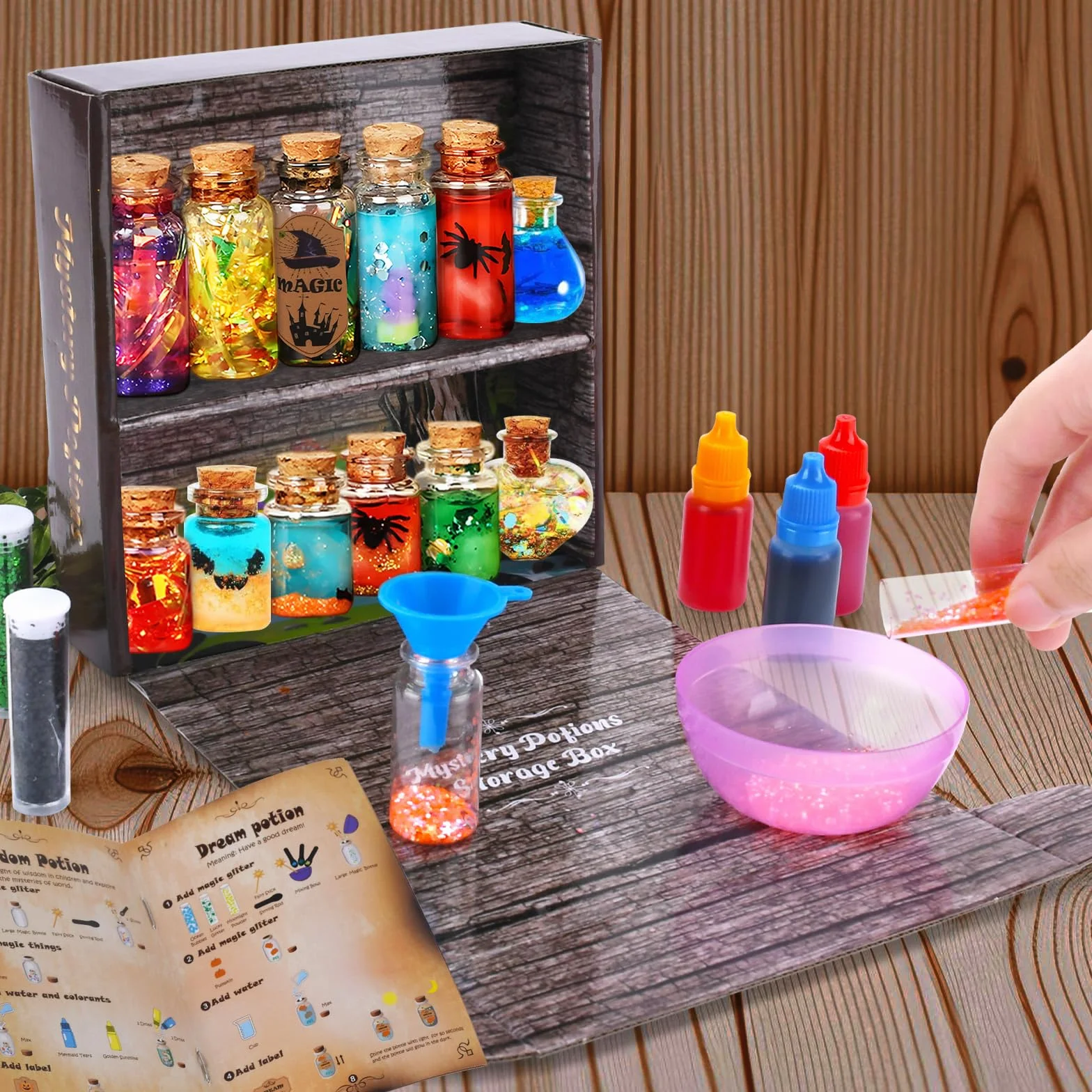 UCAMP Kreatywny Prezent Diy Dla Dzieci,Zestaw do Robienia Magicznych EliksiróW,Butelki Z Magicznymi Eliksirami,Zabawki do Majsterkowania,Prezenty śWiąTeczne Dla Dzieci