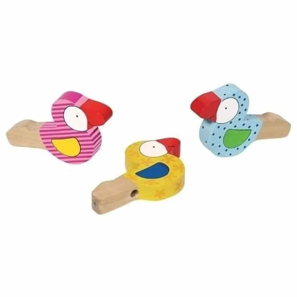 goki drewniany instrument muzyczny trąbka do ptaków wielokolorowa