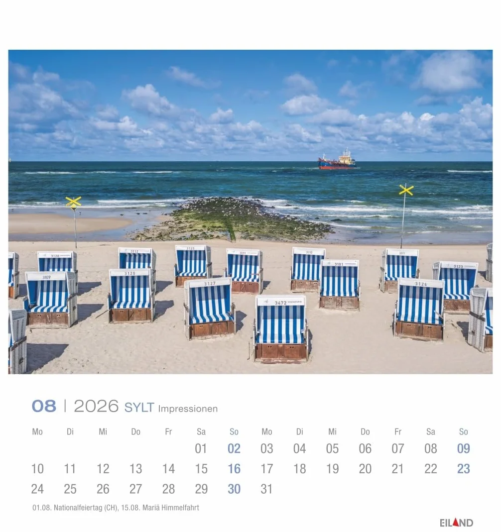 Sylt Impressionen Postkartenkalender 2026: Die schönsten Seiten der Insel in einem kleinen Kalender zum Aufstellen oder Aufhängen. Fotokalender mit monatlichen Postkarten zum Sammeln und Verschicken.