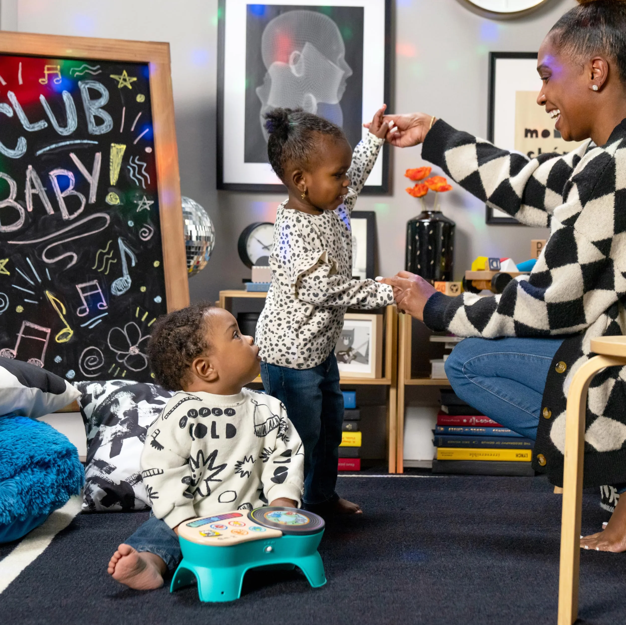 Baby Einstein Hape DJ Discovery gramofon zabawka muzyczna dla niemowląt 50+ dźwięków melodii dotyk