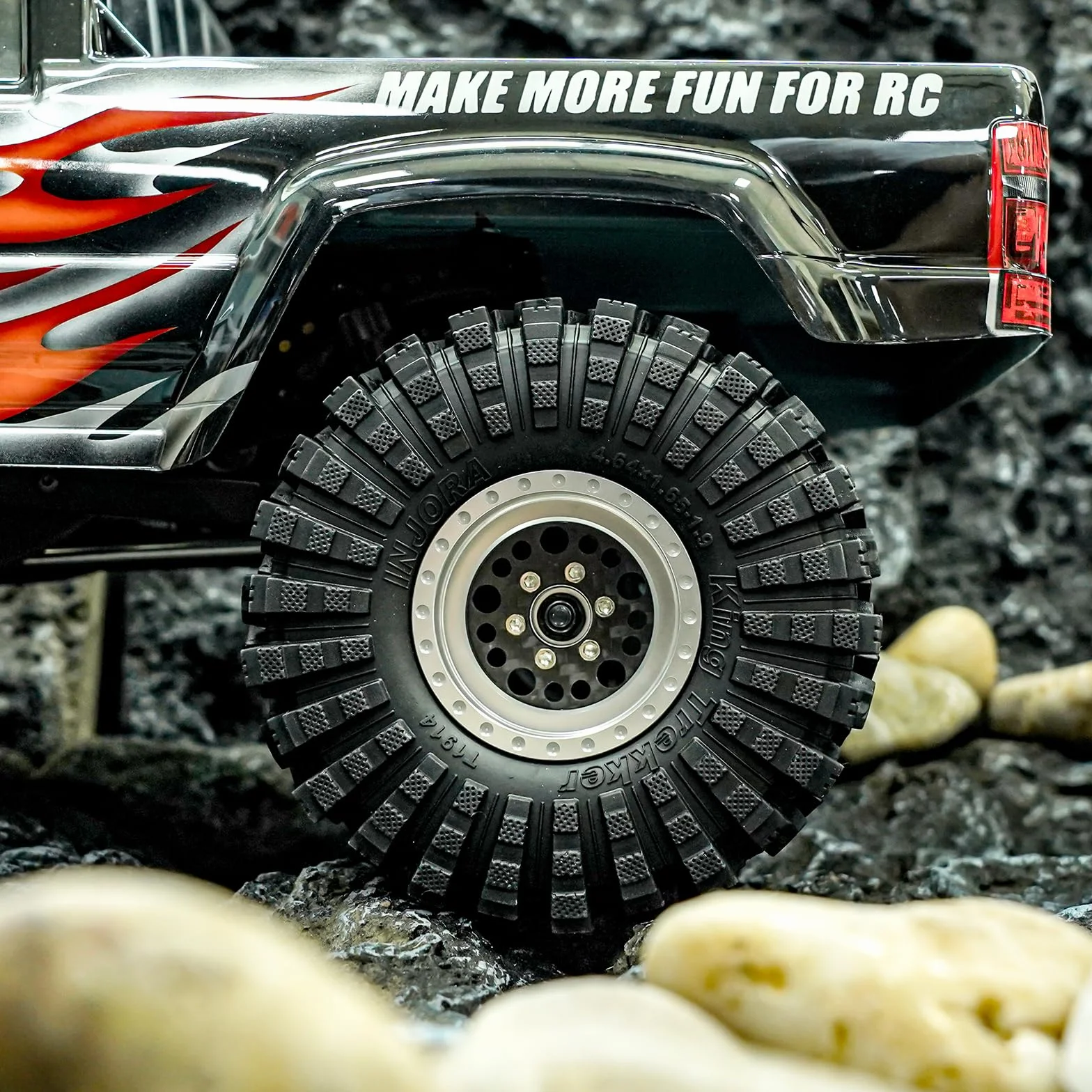 INJORA Opony 1.9 All Terrain King Trekker S5 do TRX4 SCX10 1/10 RC Crawler Upgrade (118 * 42mm)