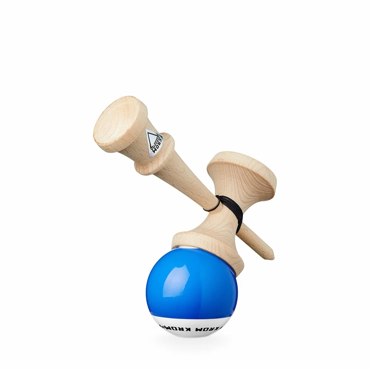 KROM Kendama POP LOL ciemnoniebieski - z certyfikowanego drewna bukowego - wysoka jakość drewna - dla początkujących i profesjonalistów - zestaw: zapasowy sznurek + naklejki