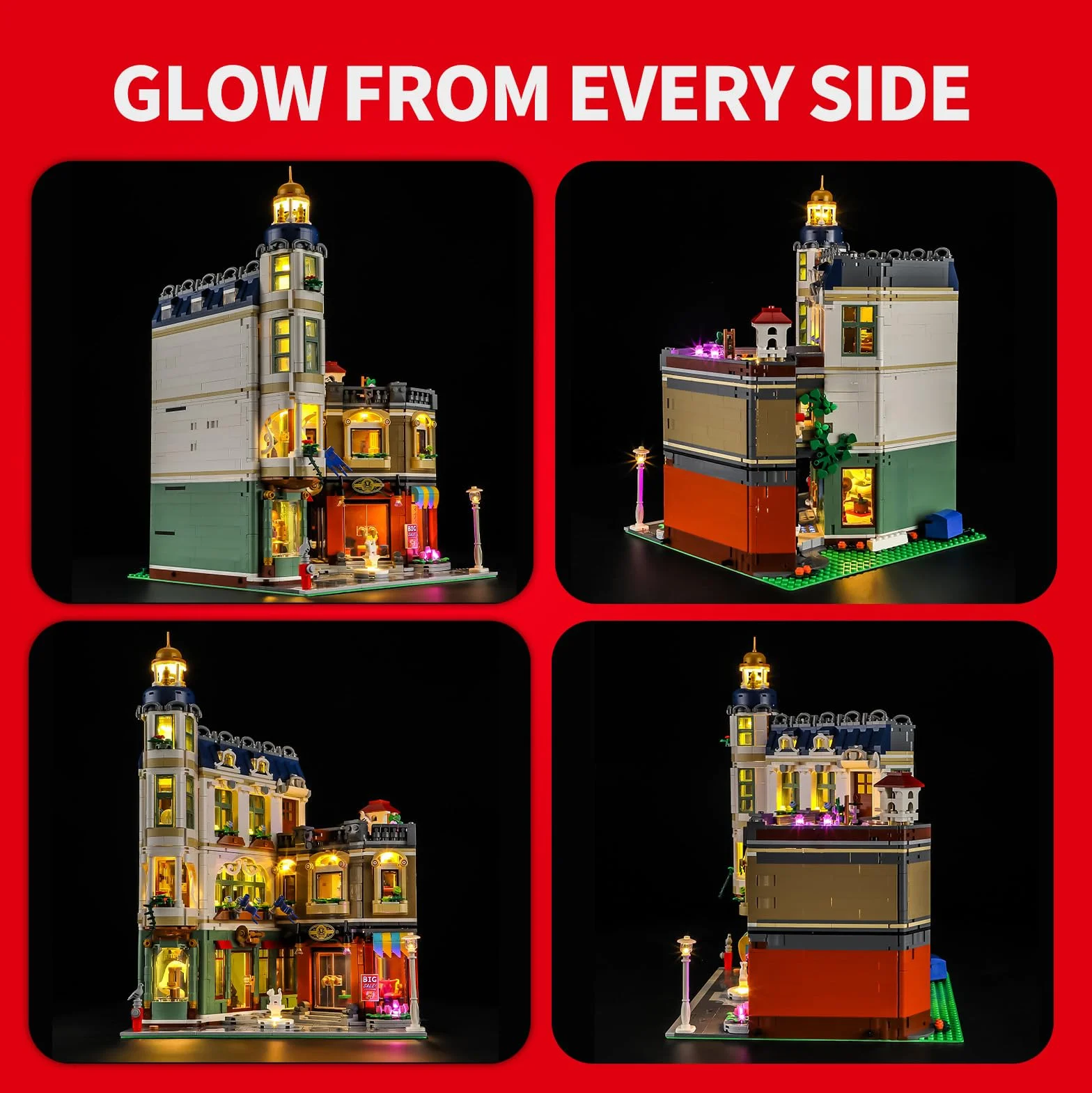 BRIKSMAX Oświetlenie LED do Lego Icons ulicy handlowej 11371, kompatybilny zestaw świateł do klocków – bez zestawu Lego, dekoracyjne światło premium do modelarstwa, dekoracja domu, prezent dla