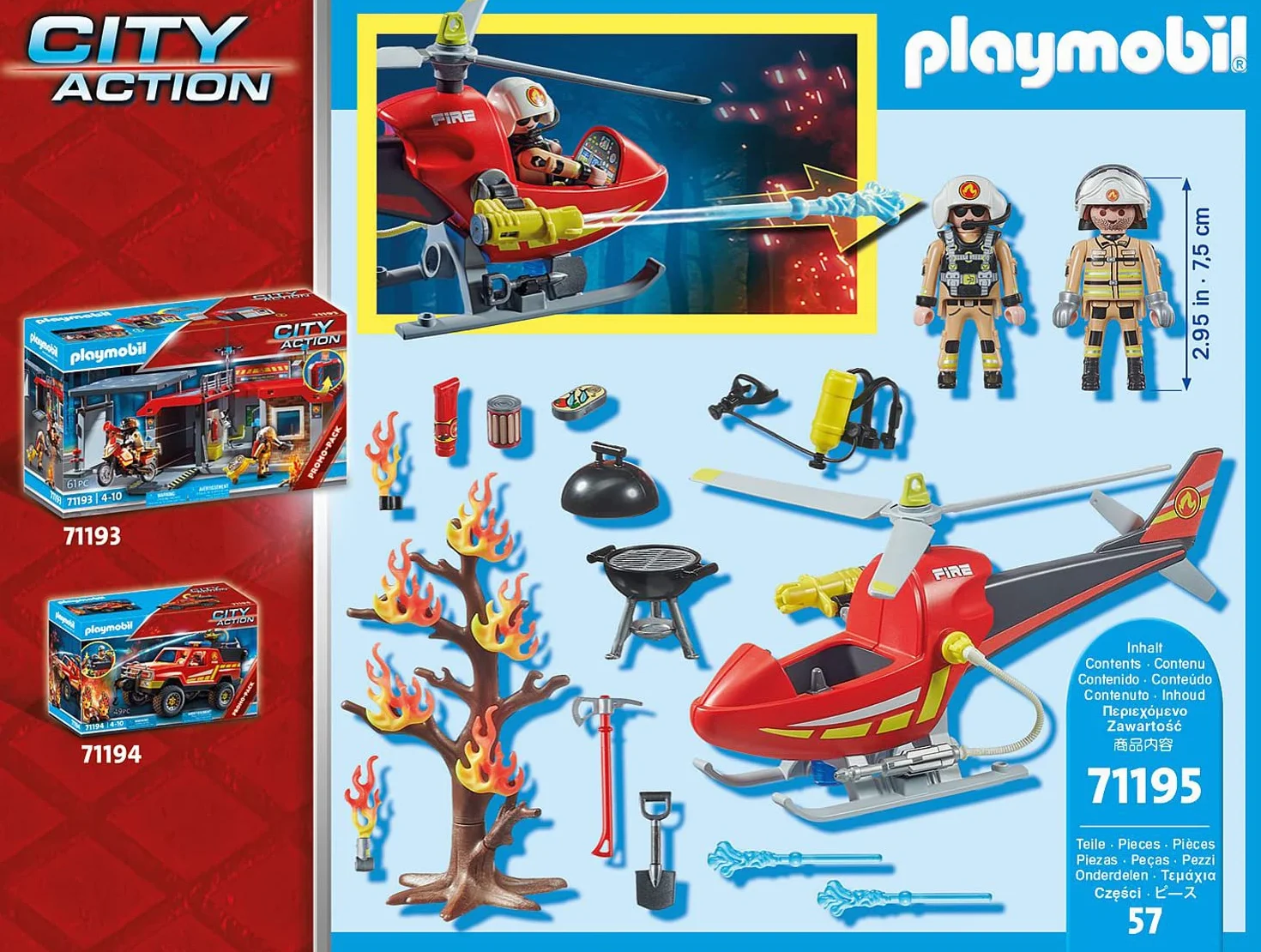 PLAYMOBIL City Action 71195 Helikopter strażacki z armatkami wodnymi