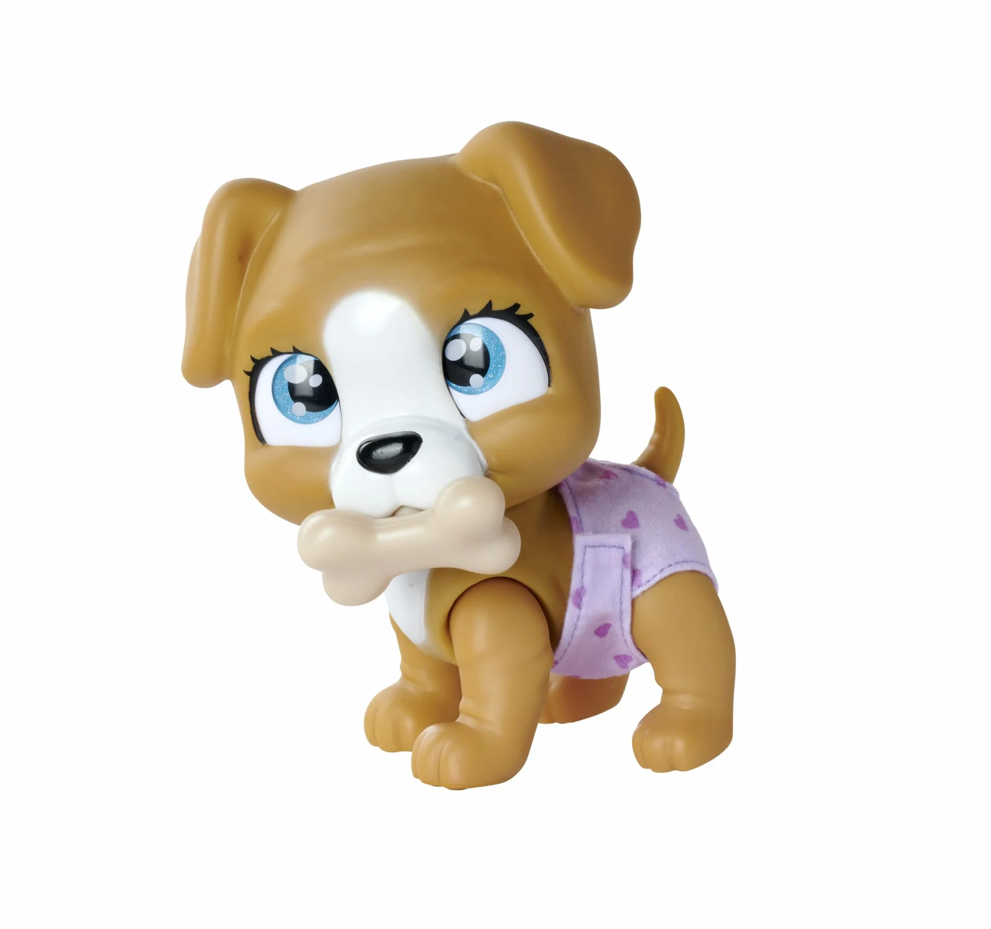 Simba 105953050 Pamper Petz Piesek z funkcją picia i siusiania 15 cm, szczeniaczek z akcesoriami - niespodziankami, magiczna łapka zdradza płeć pupila, zwierzak dla dzieci od 3 lat